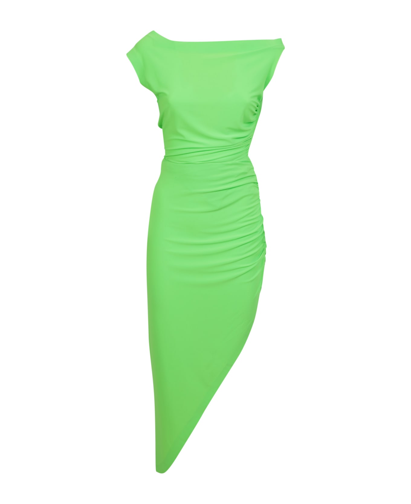 Norma Kamali Drop Shoulder Neon Green Gown - Green