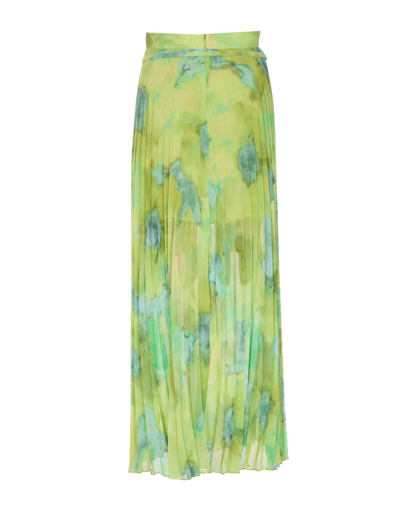 Liu-Jo Pleated Skirt - Green Shaded Flower