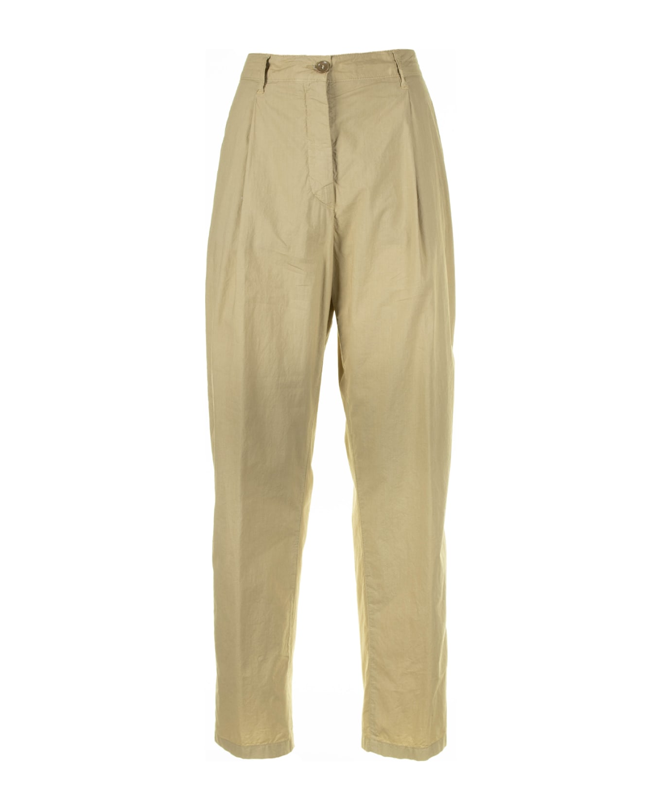 Aspesi Beige High-waisted Trousers - COLONIALE BEIGE
