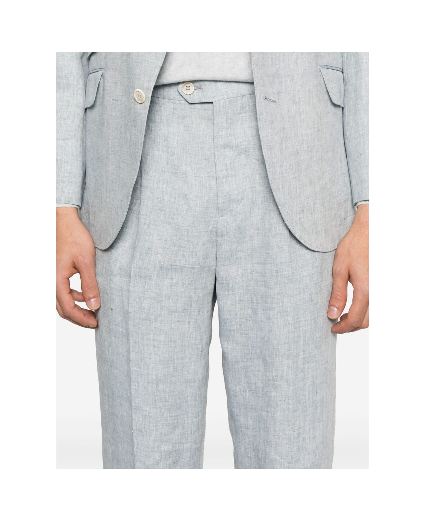 Brunello Cucinelli Linen Single-breasted Suit - Grey