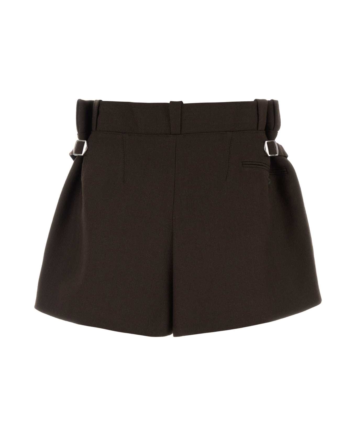 Prada Brown Wool Shorts - EBANO