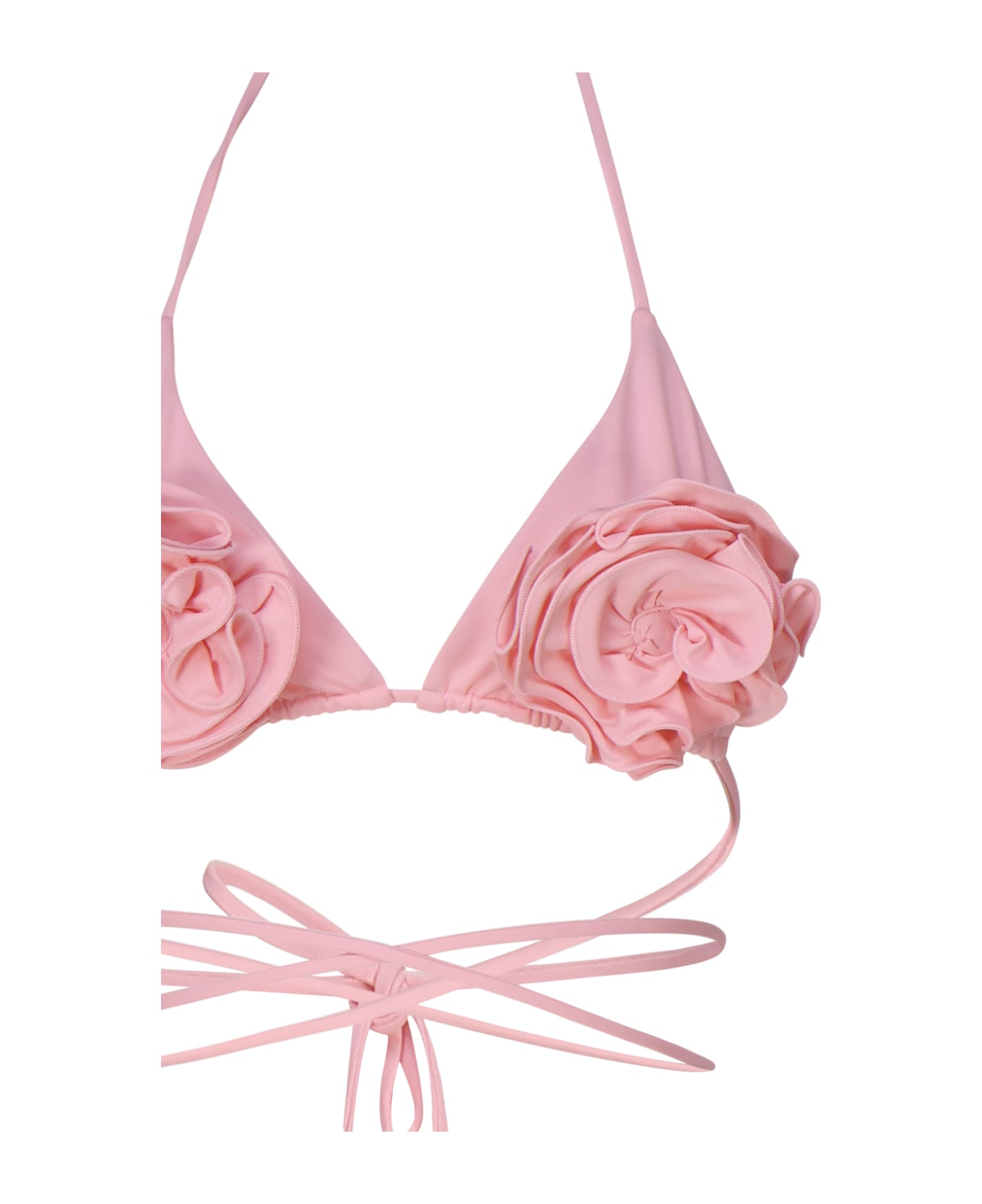 Magda Butrym Triangle Bikini Top With Floral Straps - Pink