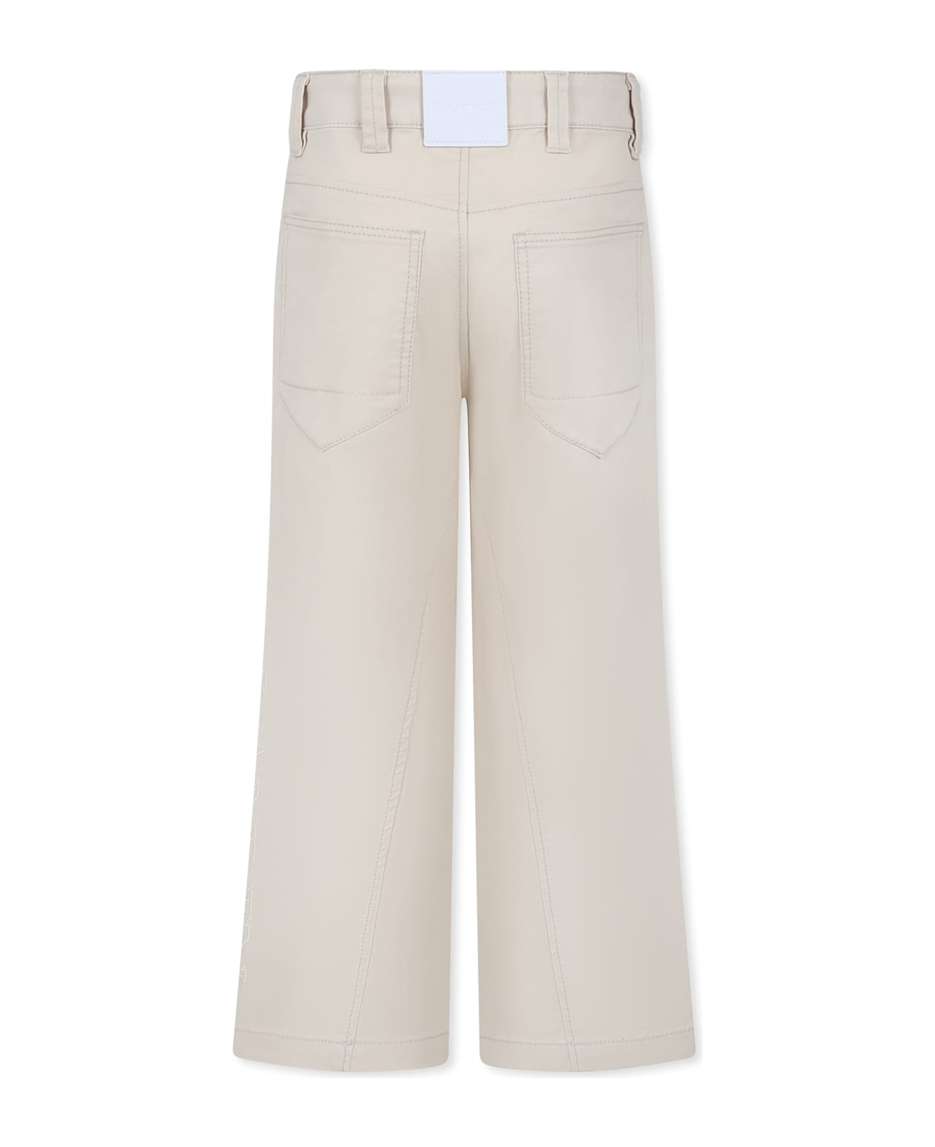 Lanvin Ivory Trousers For Boy With Logo - Ivory