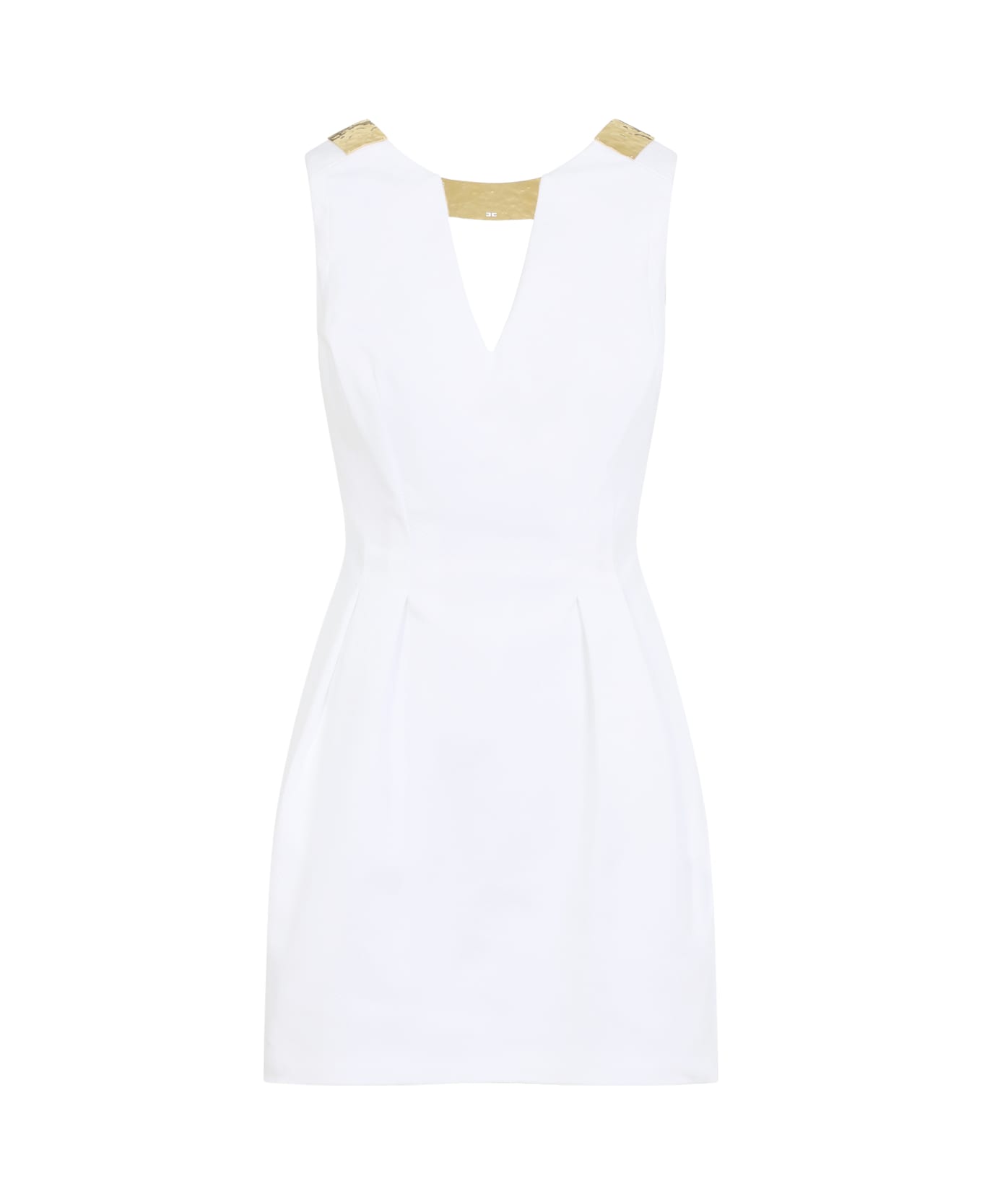 Elisabetta Franchi Mini Dress With Gold Detail - Avorio
