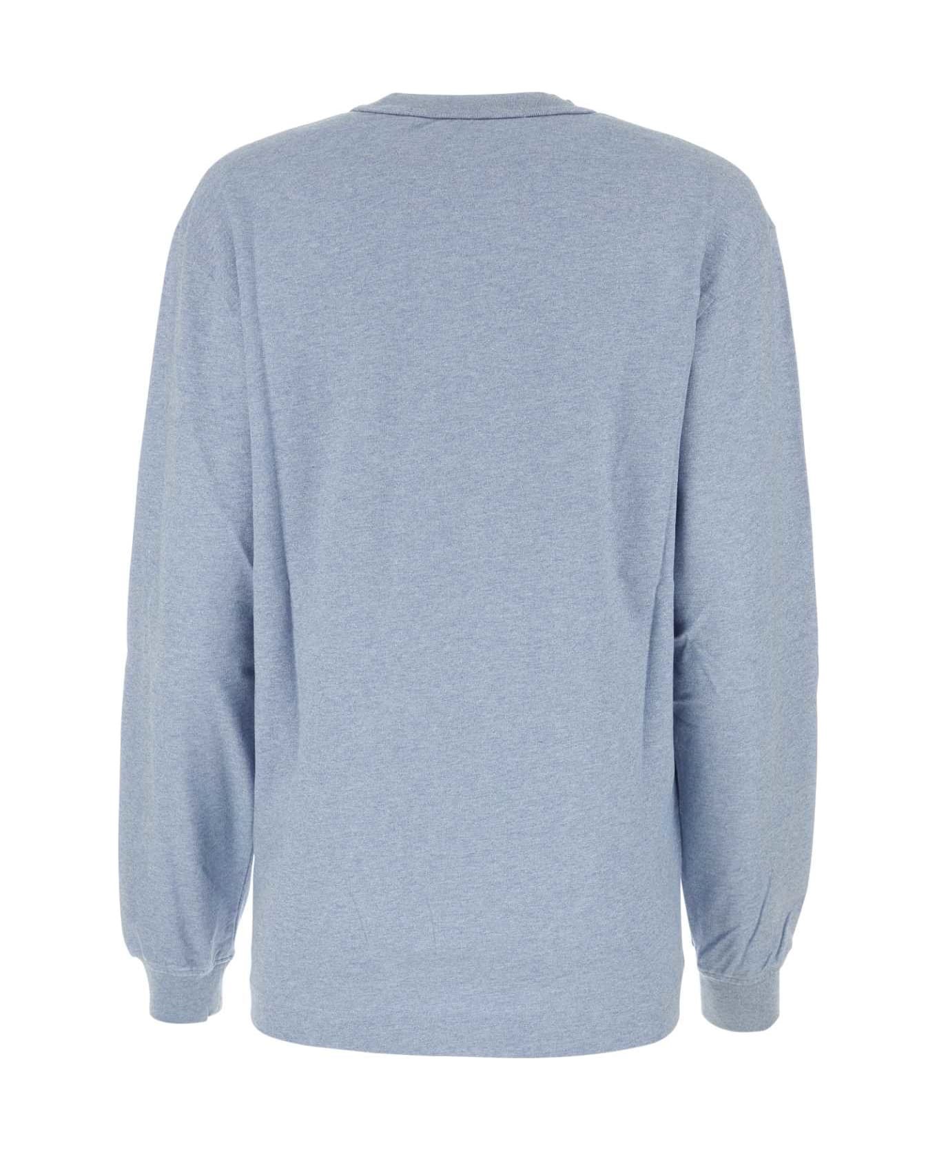 Alexander Wang Melange Light-blue Cotton Oversize T-shirt - LIGHTBLUEHEATHER