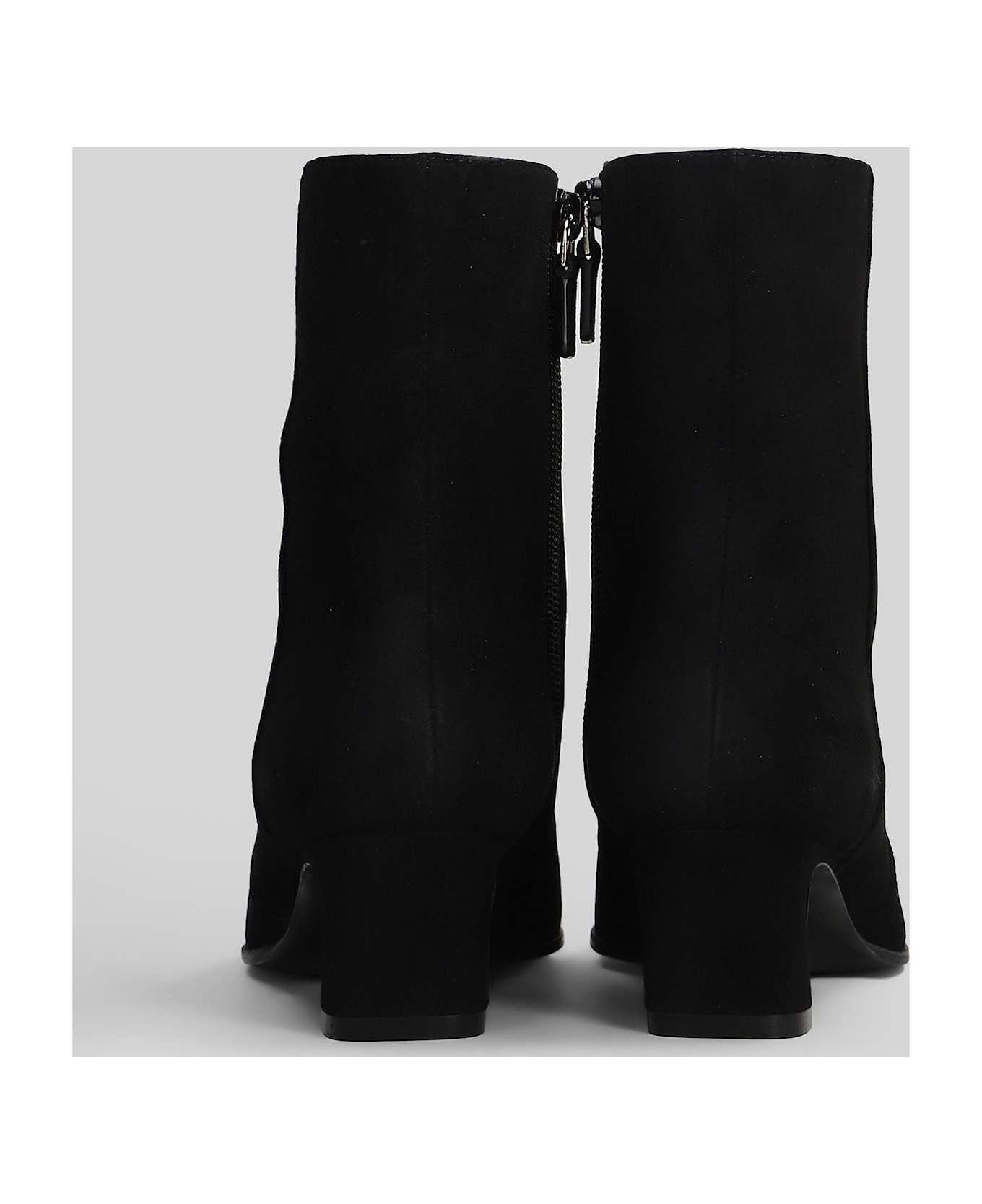 Stuart Weitzman Stassi Zip High Heels Ankle Boots In Black Suede - black