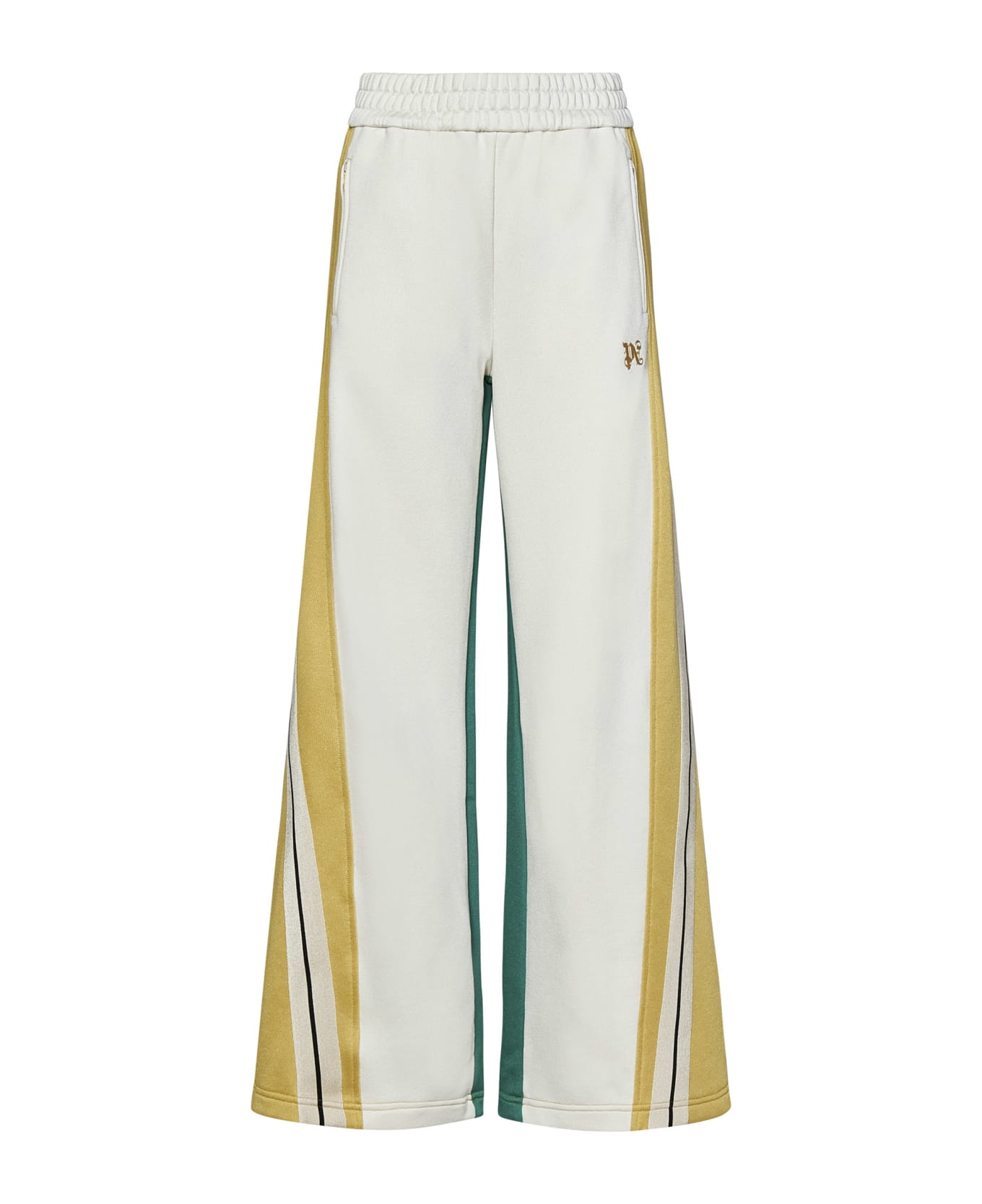 Palm Angels Monogram Cb Wide Track Trousers - White