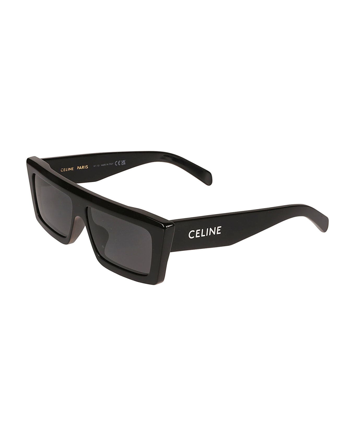Celine Flat Top Rectangular Lens Sunglasses - 01A - Black