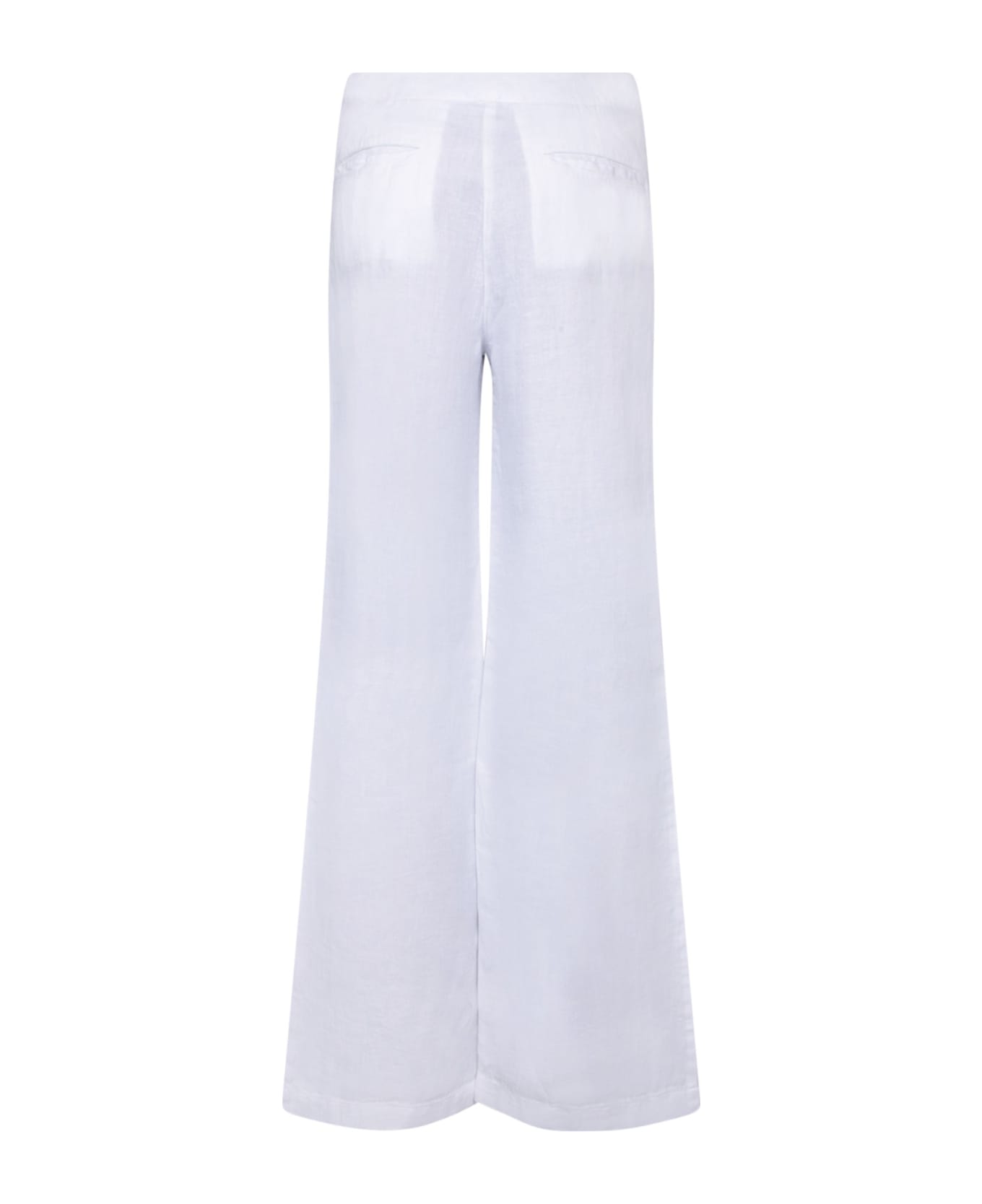 120% Lino White Smoking Trousers - White