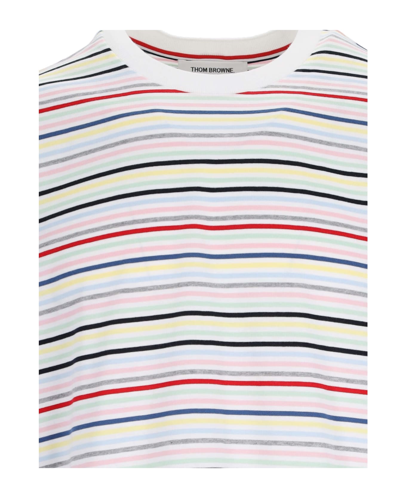 Thom Browne Striped Cotton T-shirt - Multicolor