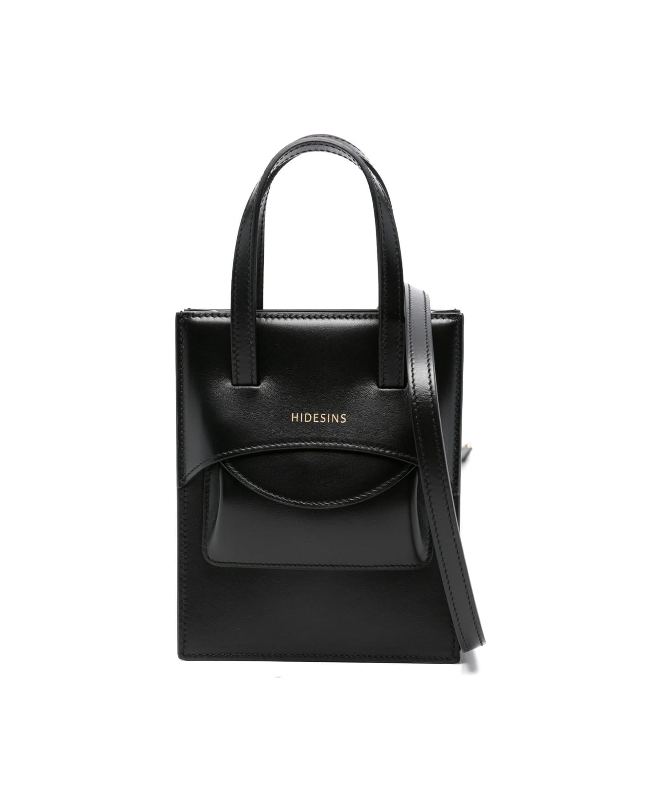 Hidesins Flap Leather Mini Bag - Black