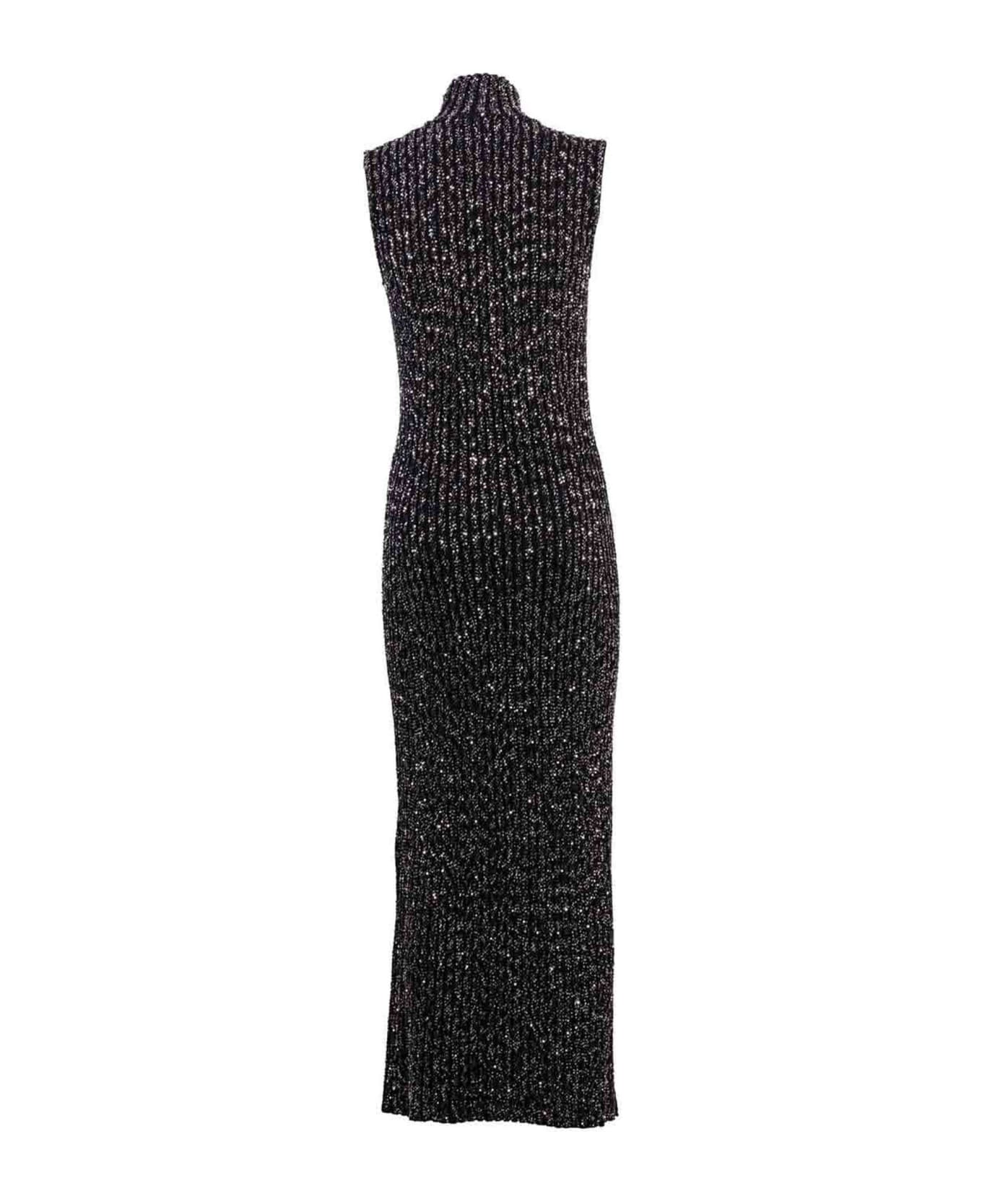 Missoni Black Sequinned Ribbed Dress - Black