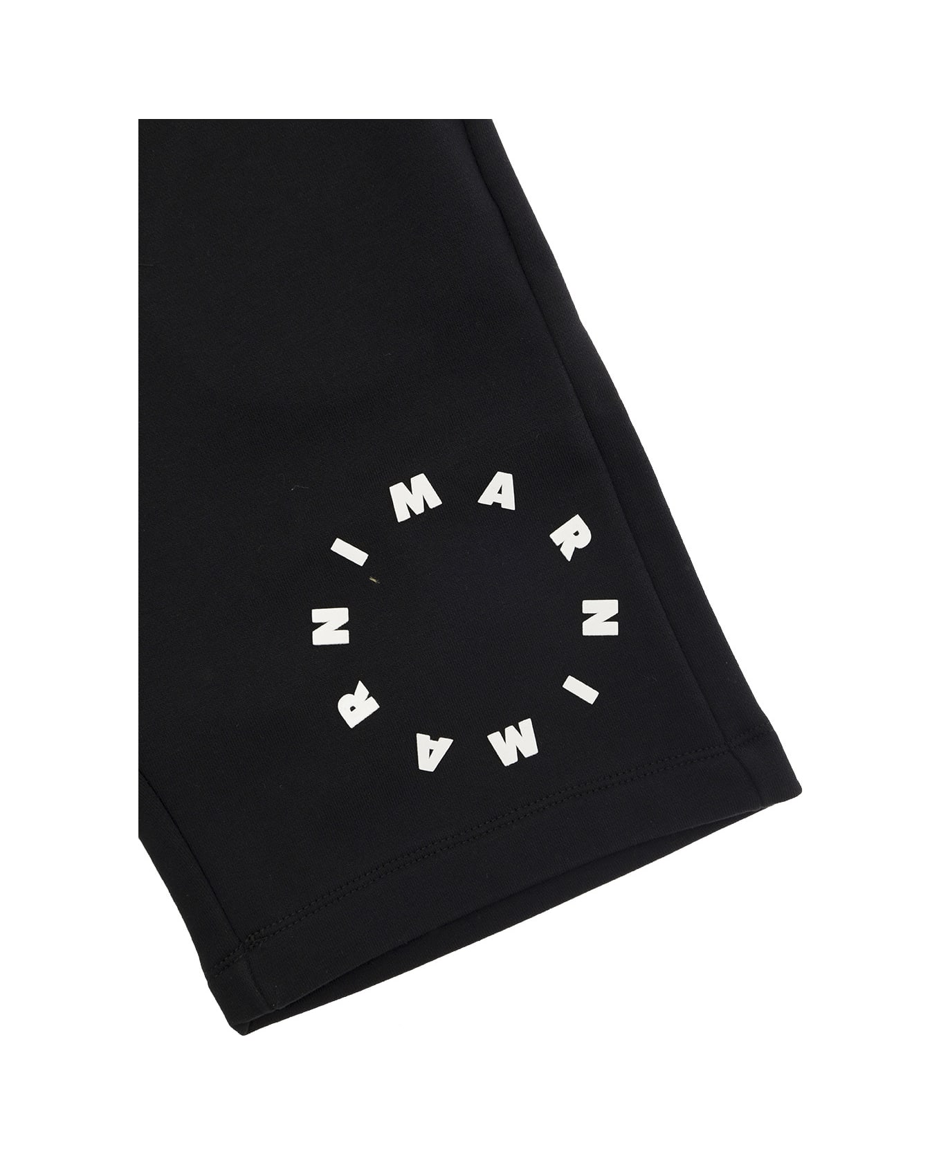 Marni Black Shorts With Logo Lettering Print In Cotton Boy - Black