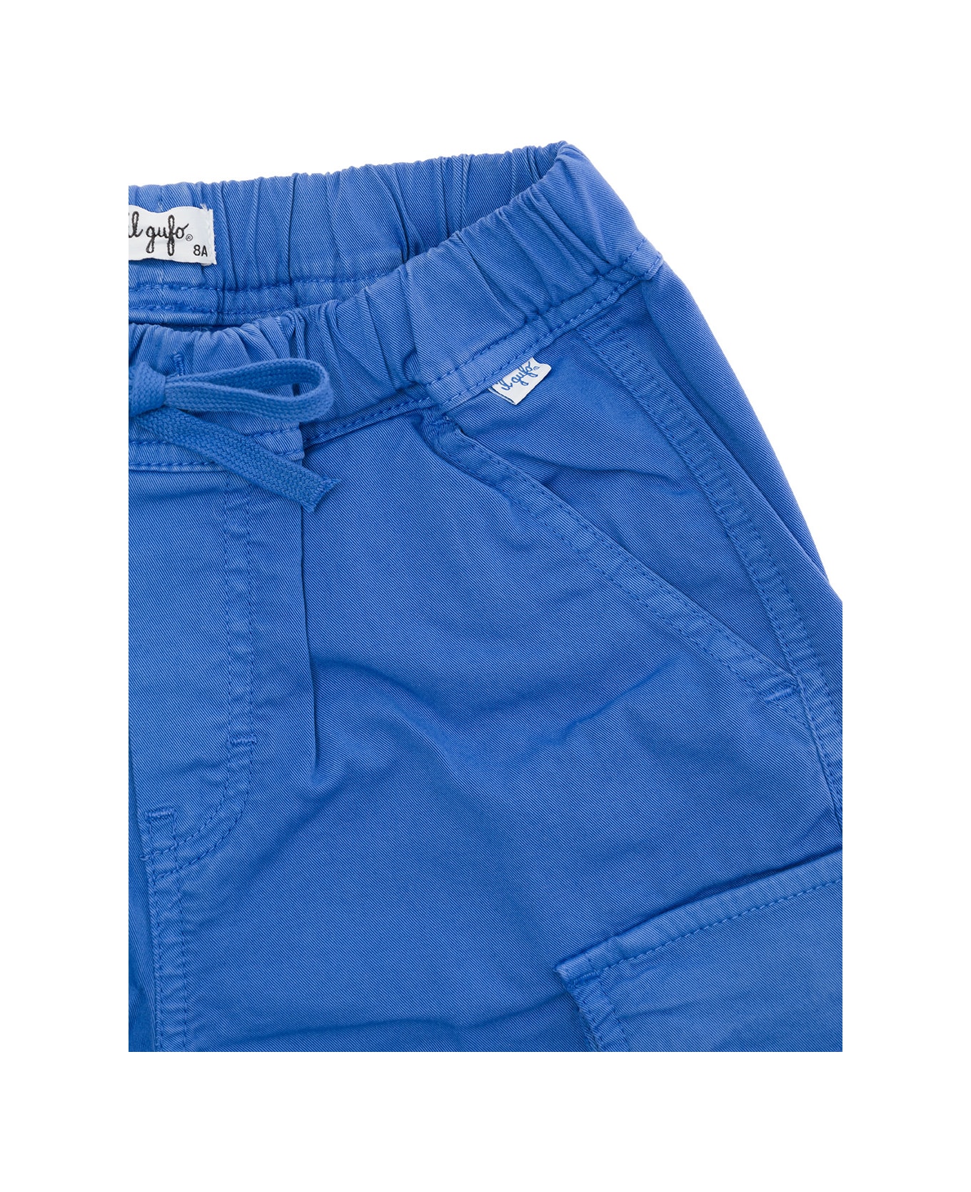 Il Gufo Blue Cargo Shorts In Stretch Cotton Boy - Blu ボトムス