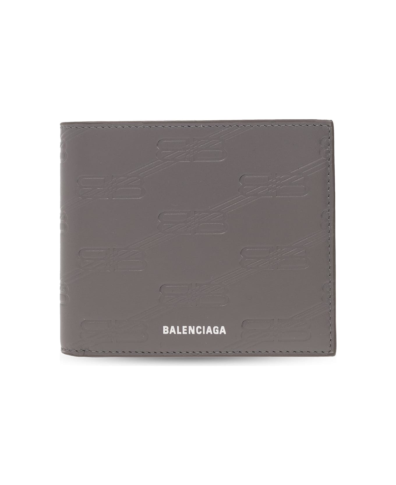 Balenciaga Leather Bifold Wallet - GREY