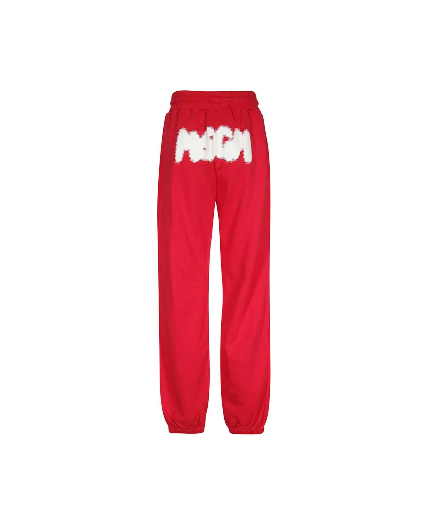 MSGM Logo Print Sweatpants - red スウェットパンツ