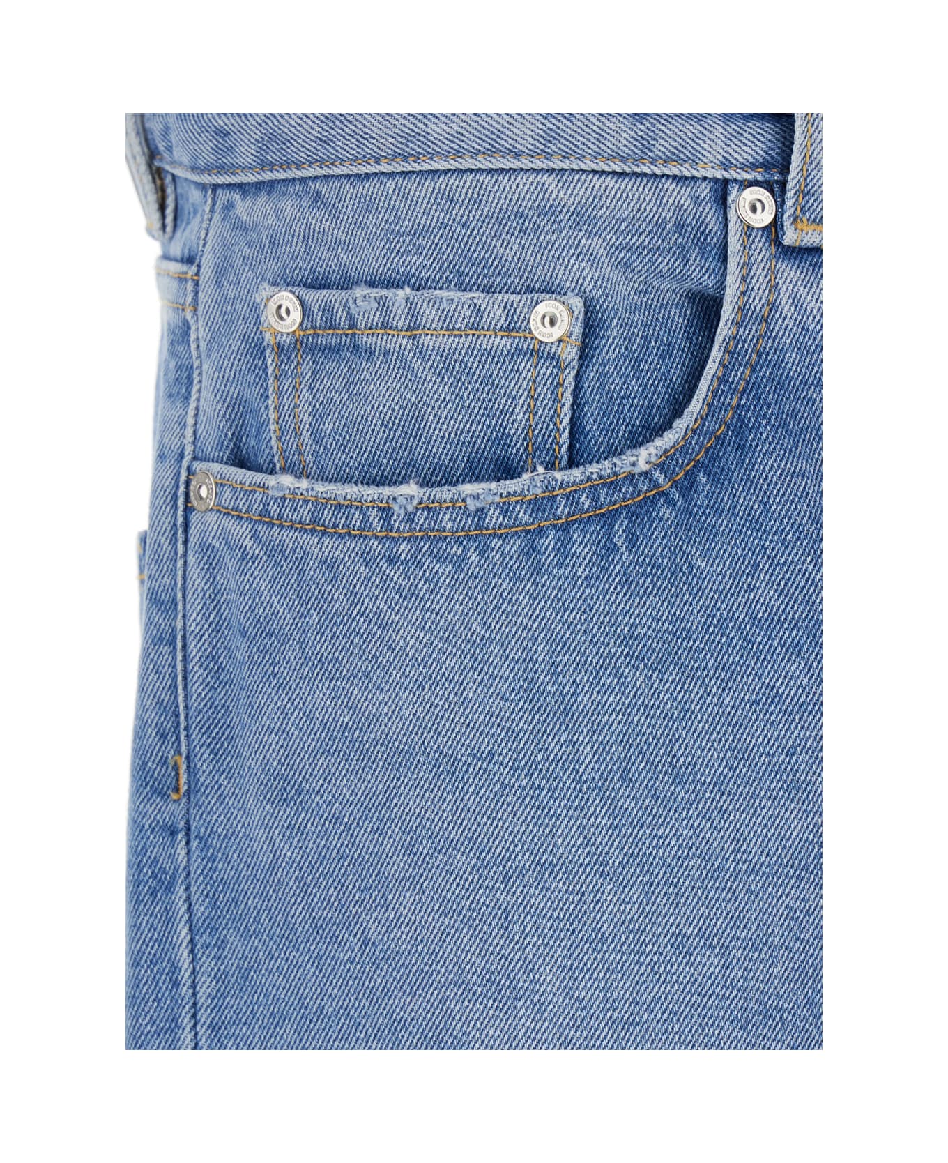 Icon Denim Light Blue Jeans With Logo Patch On The Rear In Denim Man - Light blue