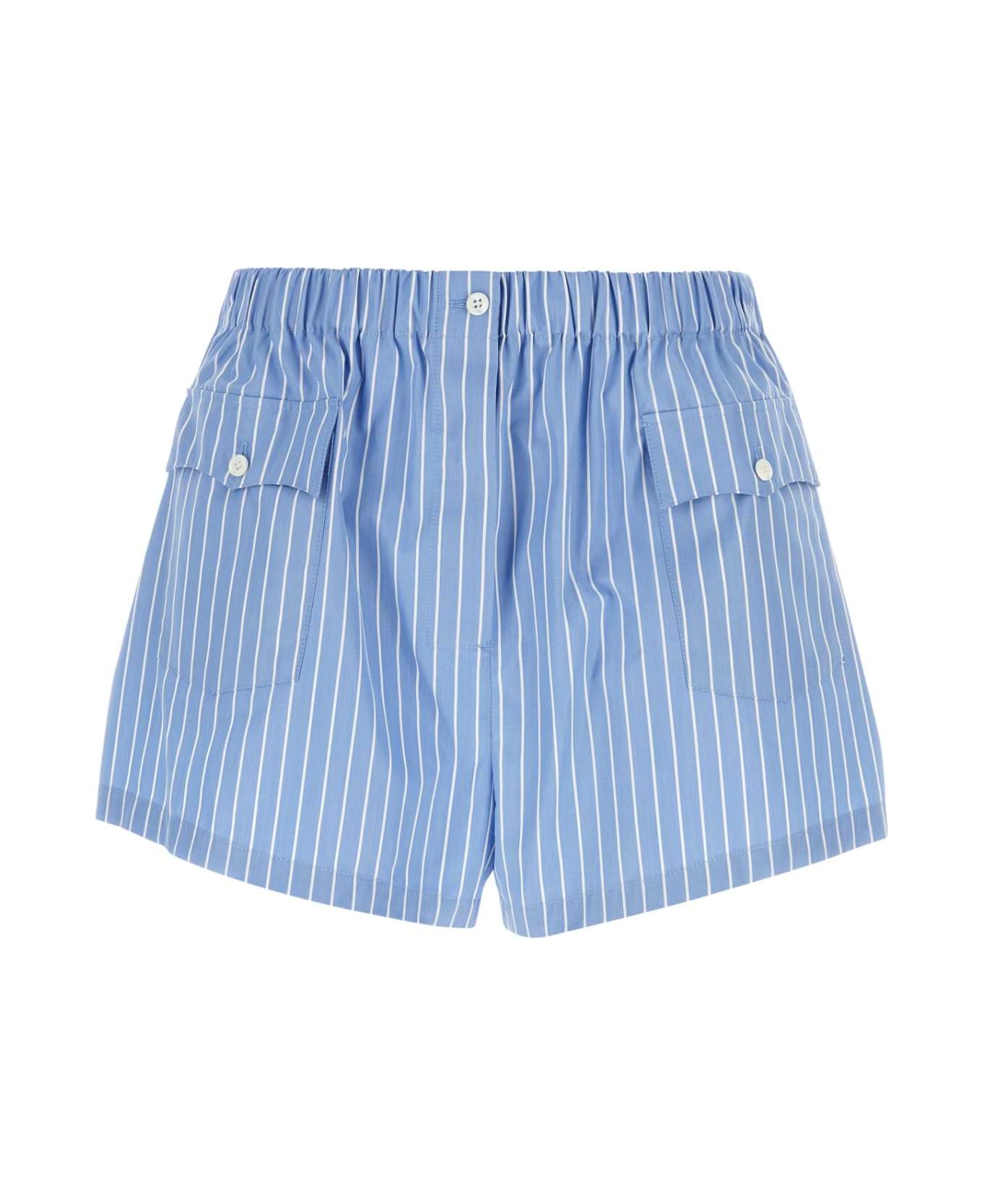 ショートパンツ PRADA FW25 Embroidered poplin shorts (P252JSOOO17FL F043O) Prada Embroidered Poplin Shorts | italist