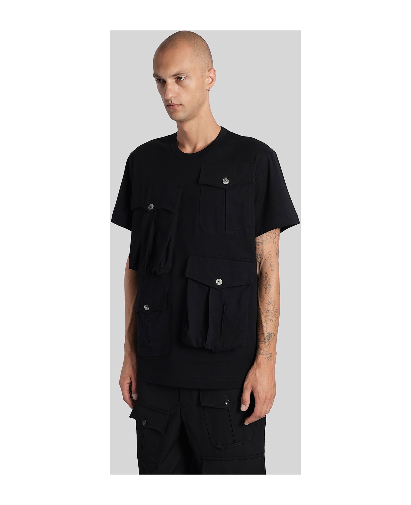Comme Des Garçons Homme Plus T-shirt In Black Cotton - black