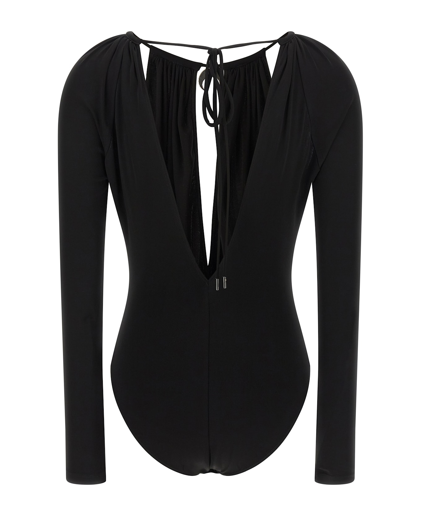 Marine Serre Jewel Pendant Bodysuit - BLACK