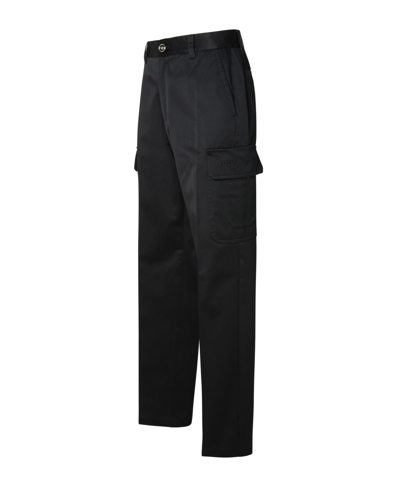 Versace Cargo Pants In Black Cotton - Black