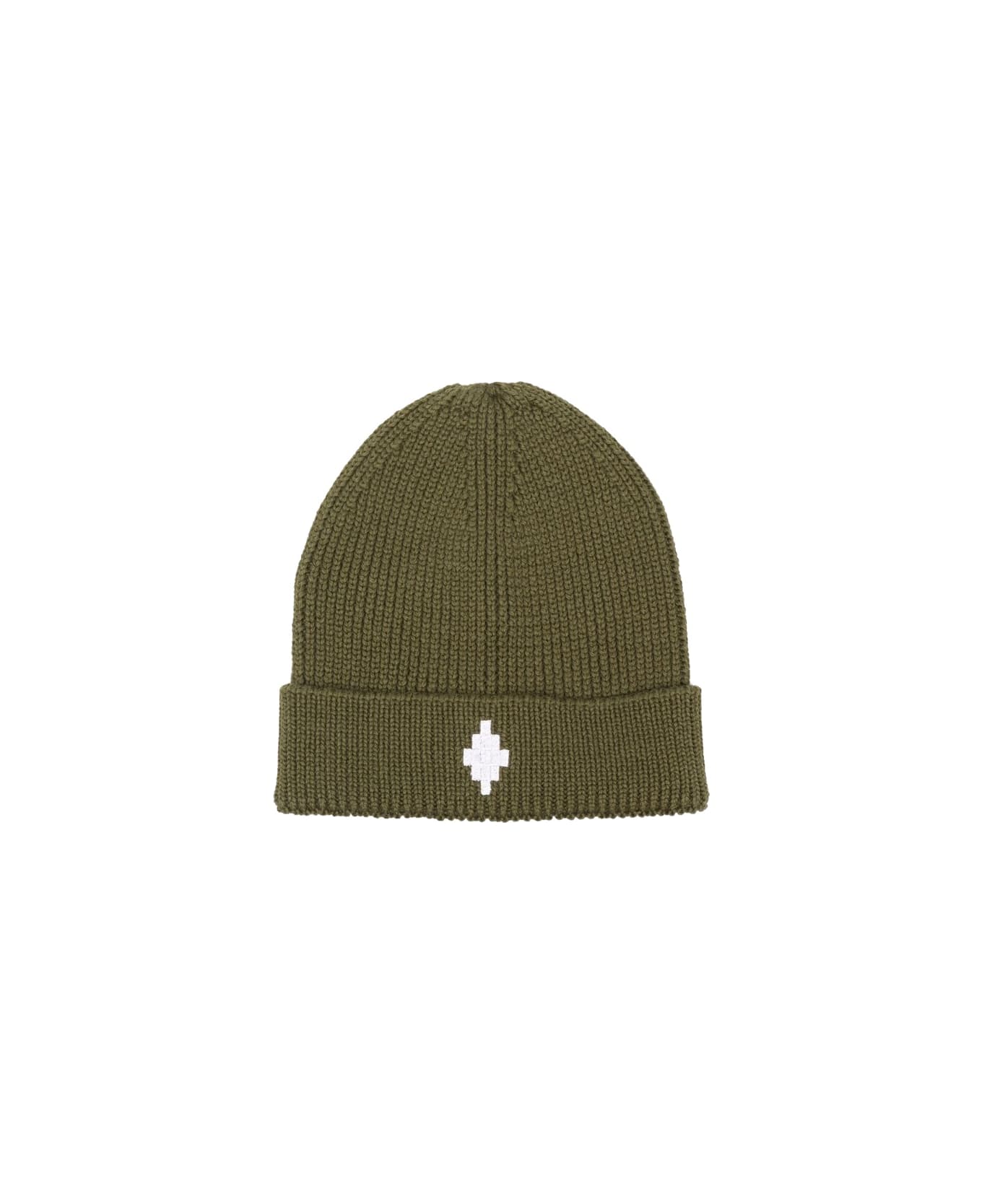 Marcelo Burlon Logo Cross Beanie - GREEN