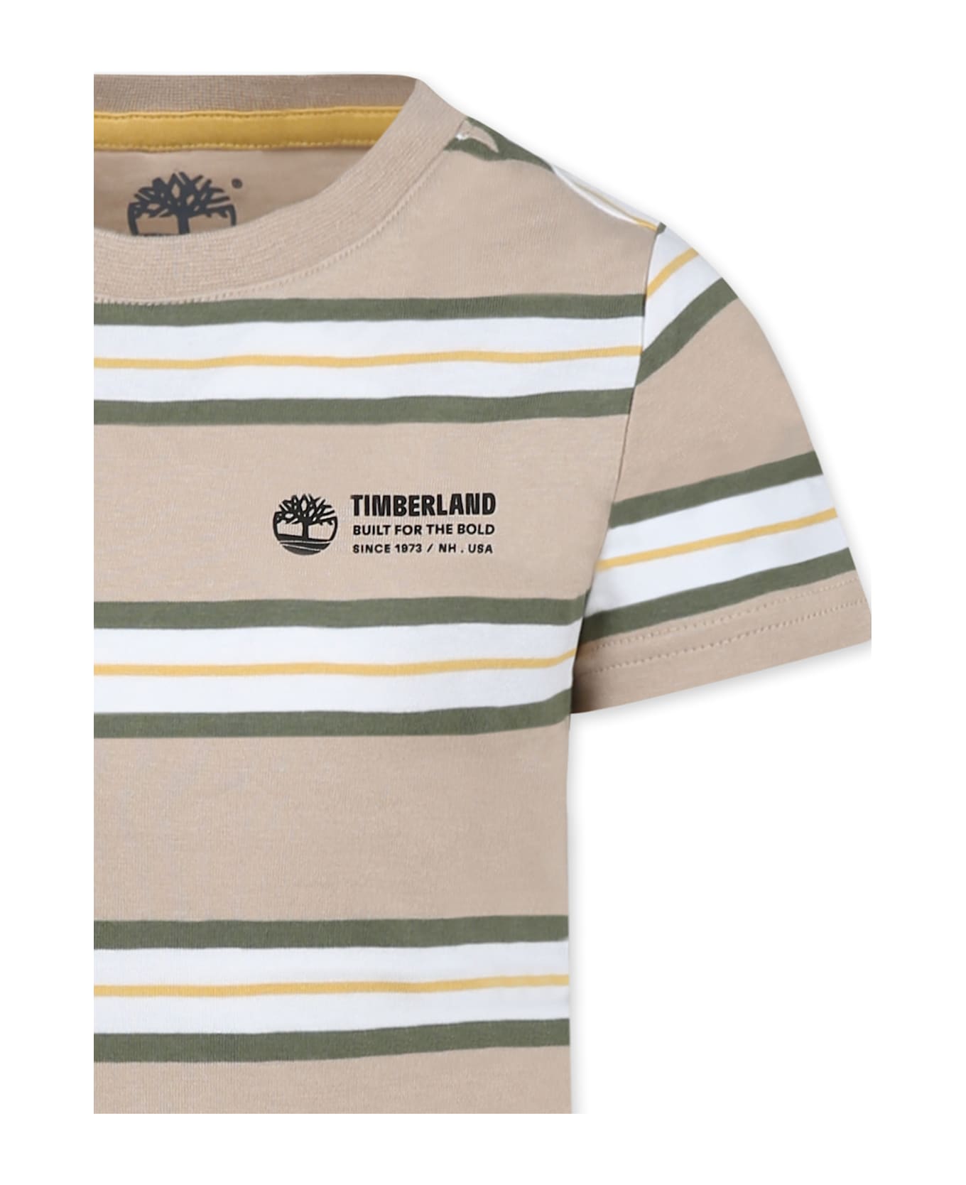 Timberland Beige T-shirt For Boy With Logo - Beige