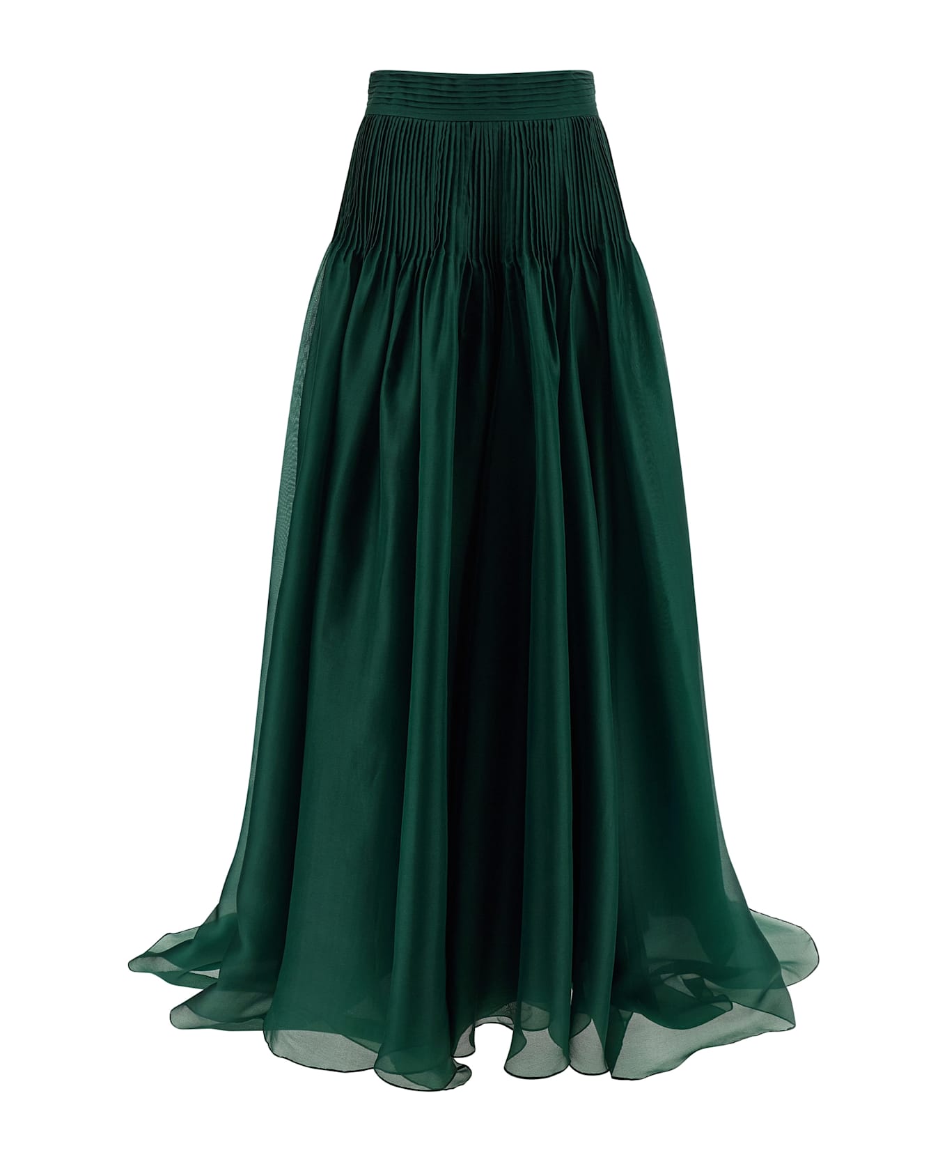 Carolina Herrera 
pintucked Organza
 Skirt - Green