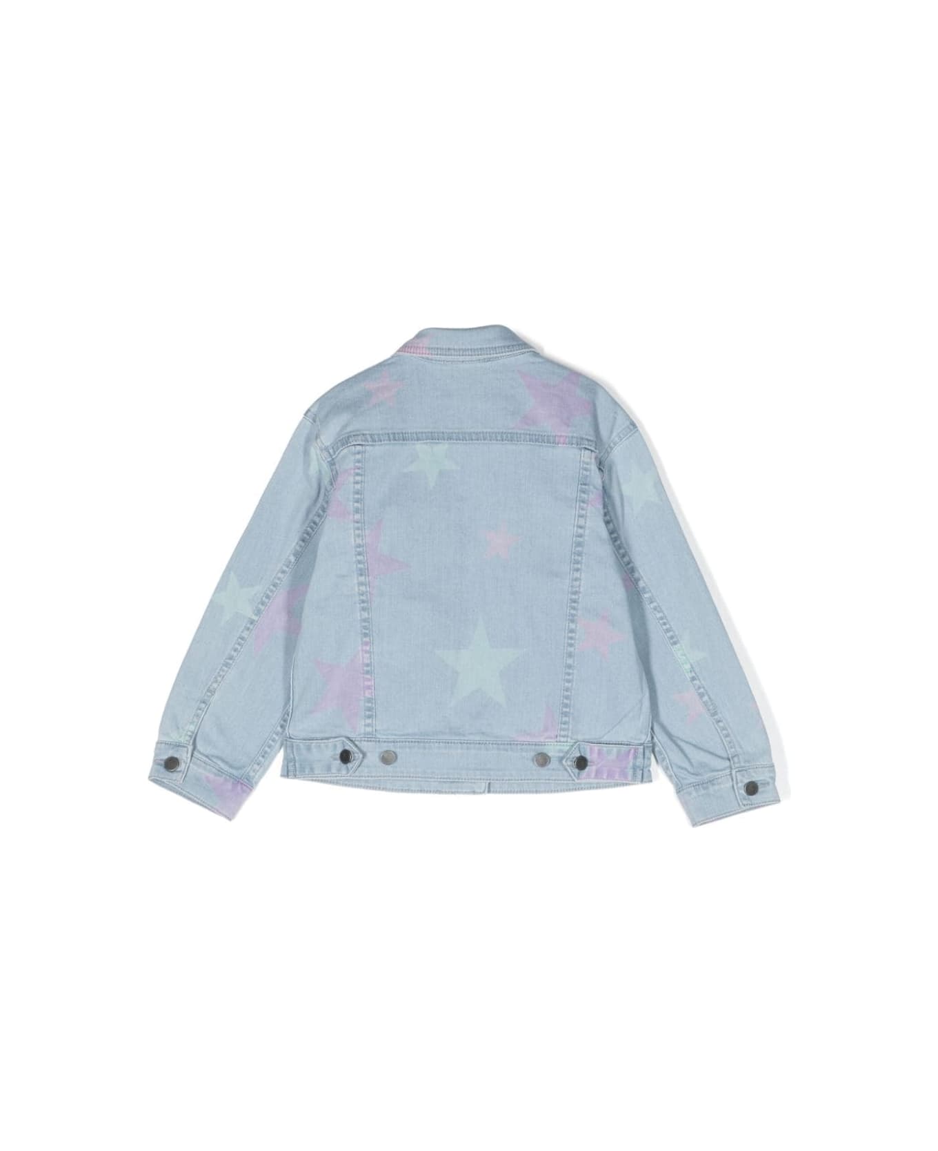Stella McCartney Kids Denim Jacket With Star Print - Blue