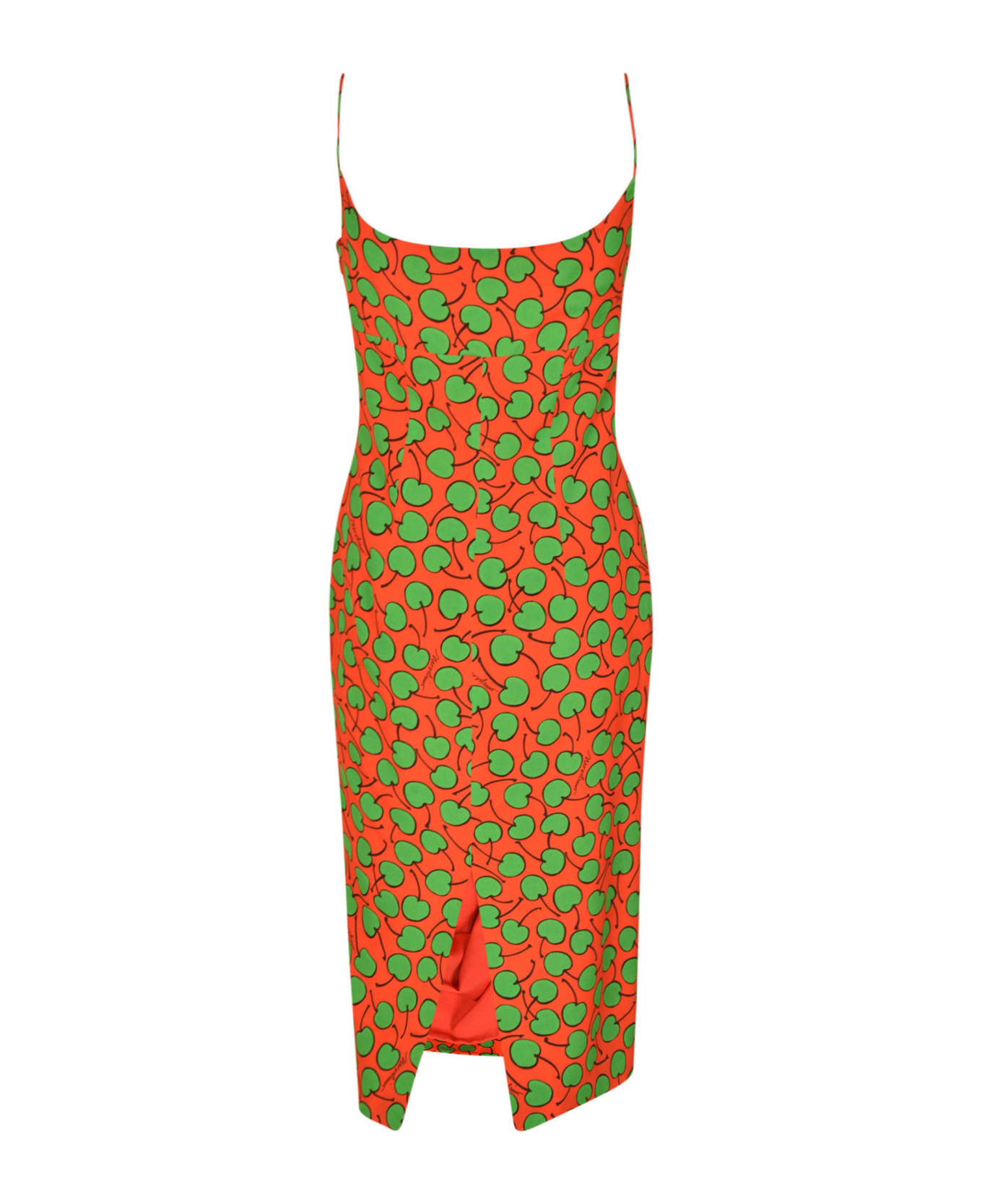 Moschino Cherry Monogram Print Dress - RED/GREEN ワンピース＆ドレス