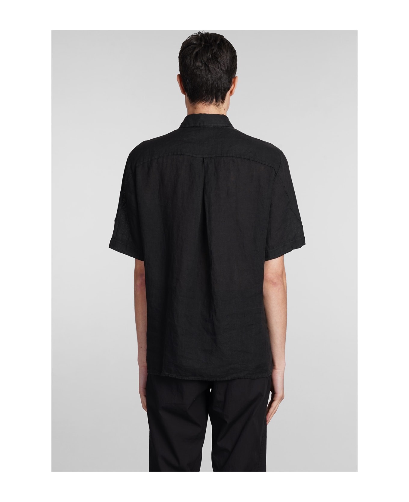 Transit Shirt In Black Linen - black