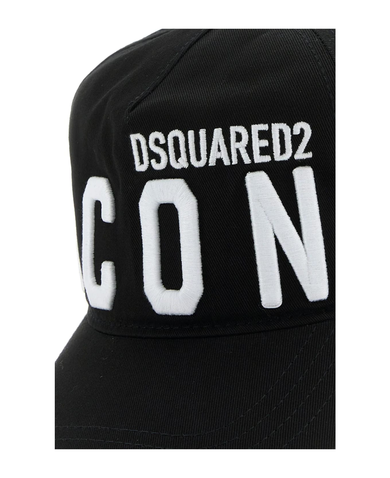 Dsquared2 Black Cotton Be Icon Baseball Cap - Black
