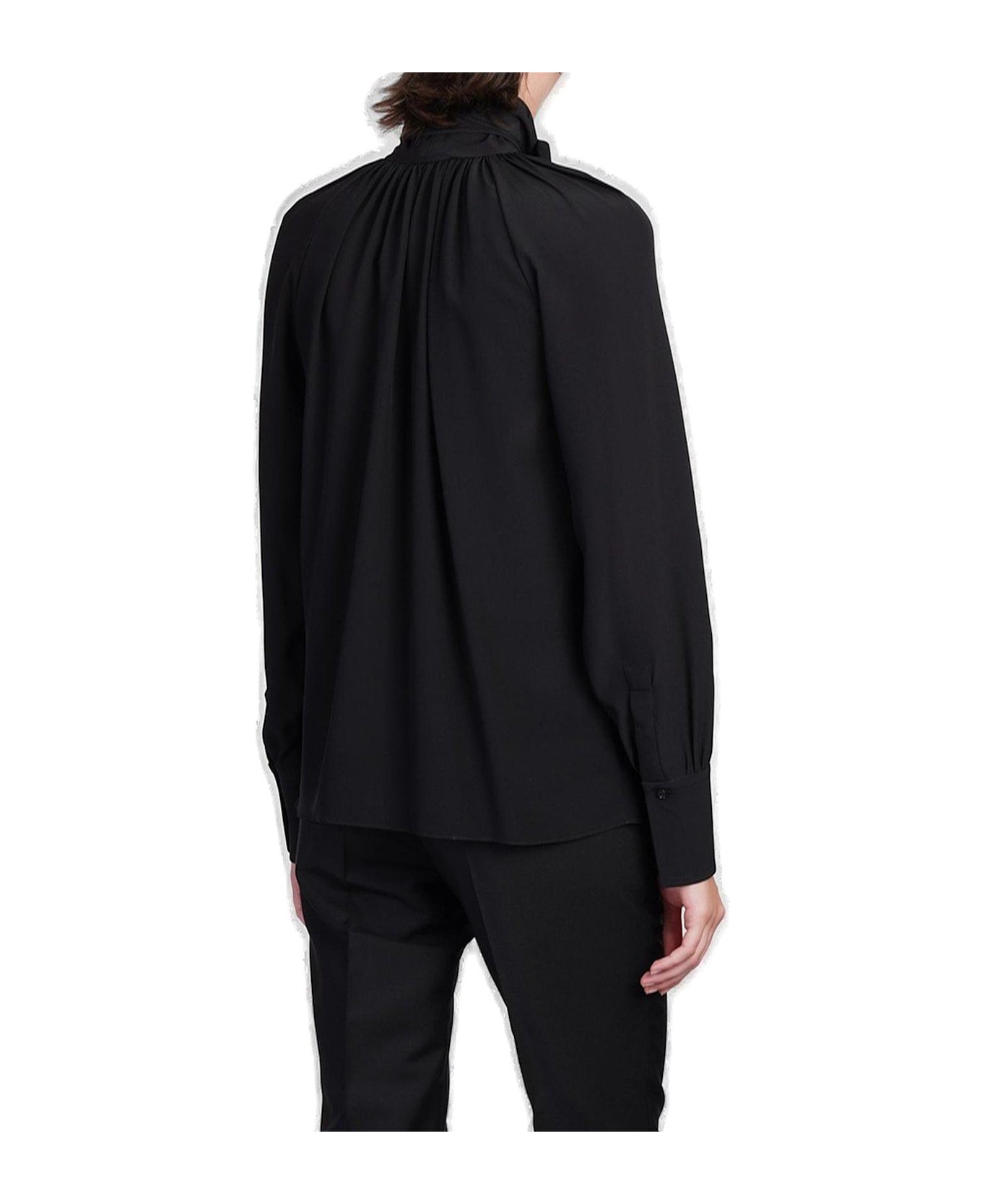 Givenchy 4g Motif Tie Neck Blouse - black