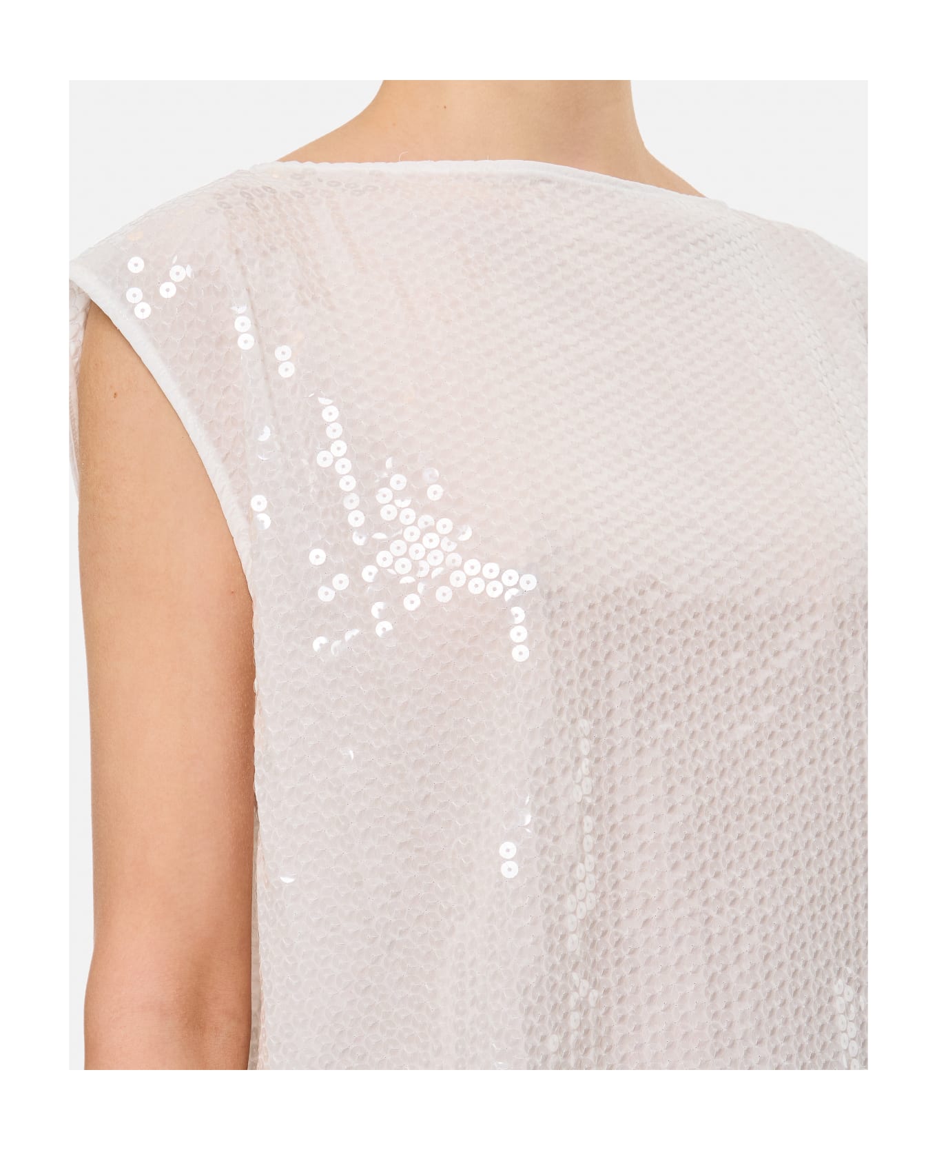Junya Watanabe Embroidered Sequins Top - White