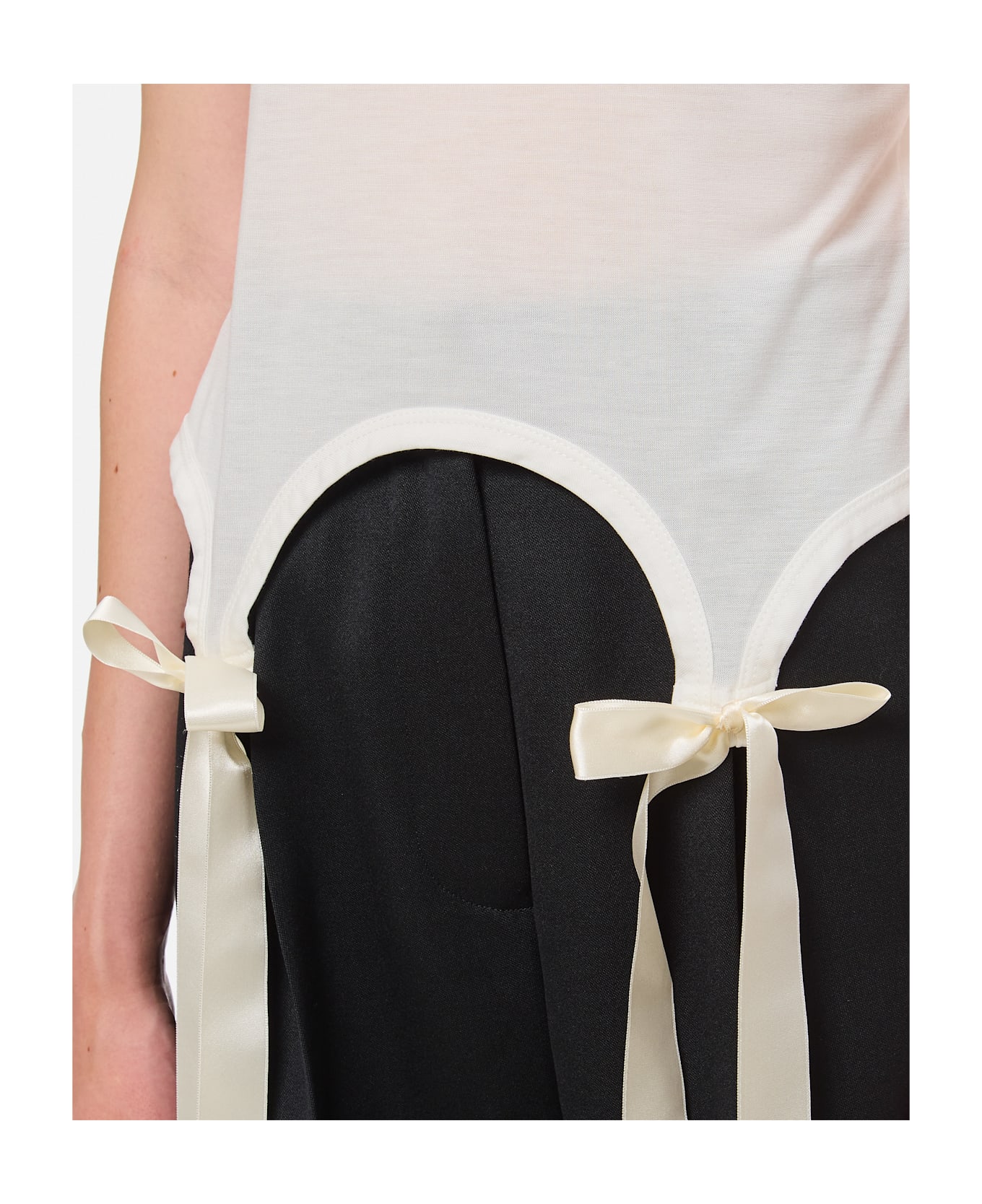 Simone Rocha Easy T-shirt W/ Bow Tails - White