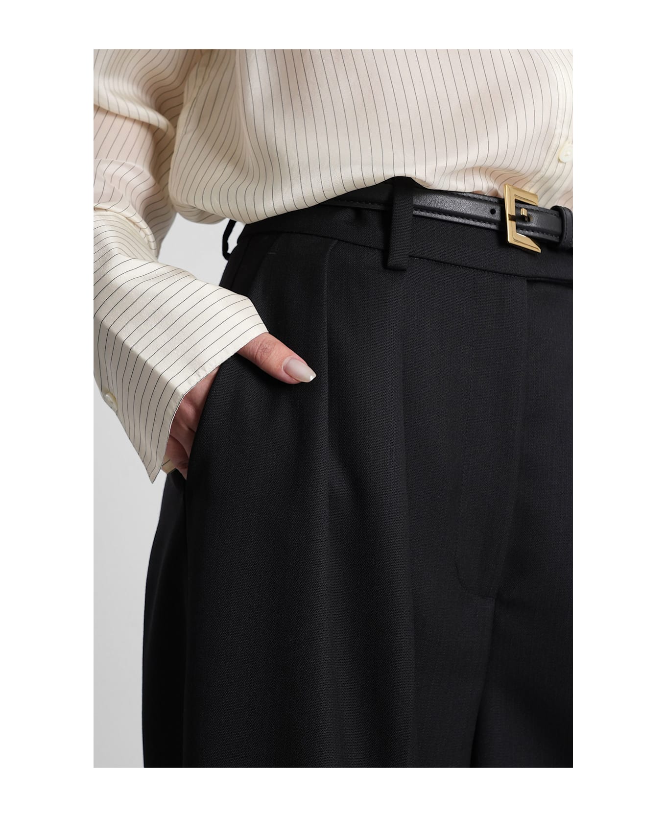 Anine Bing Lou Pants In Black Polyester - black