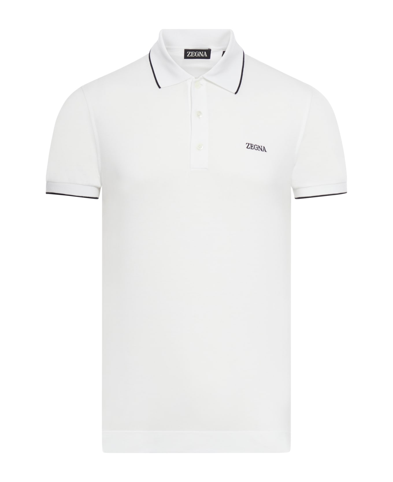 Zegna Stretch Cotton Polo - White ポロシャツ