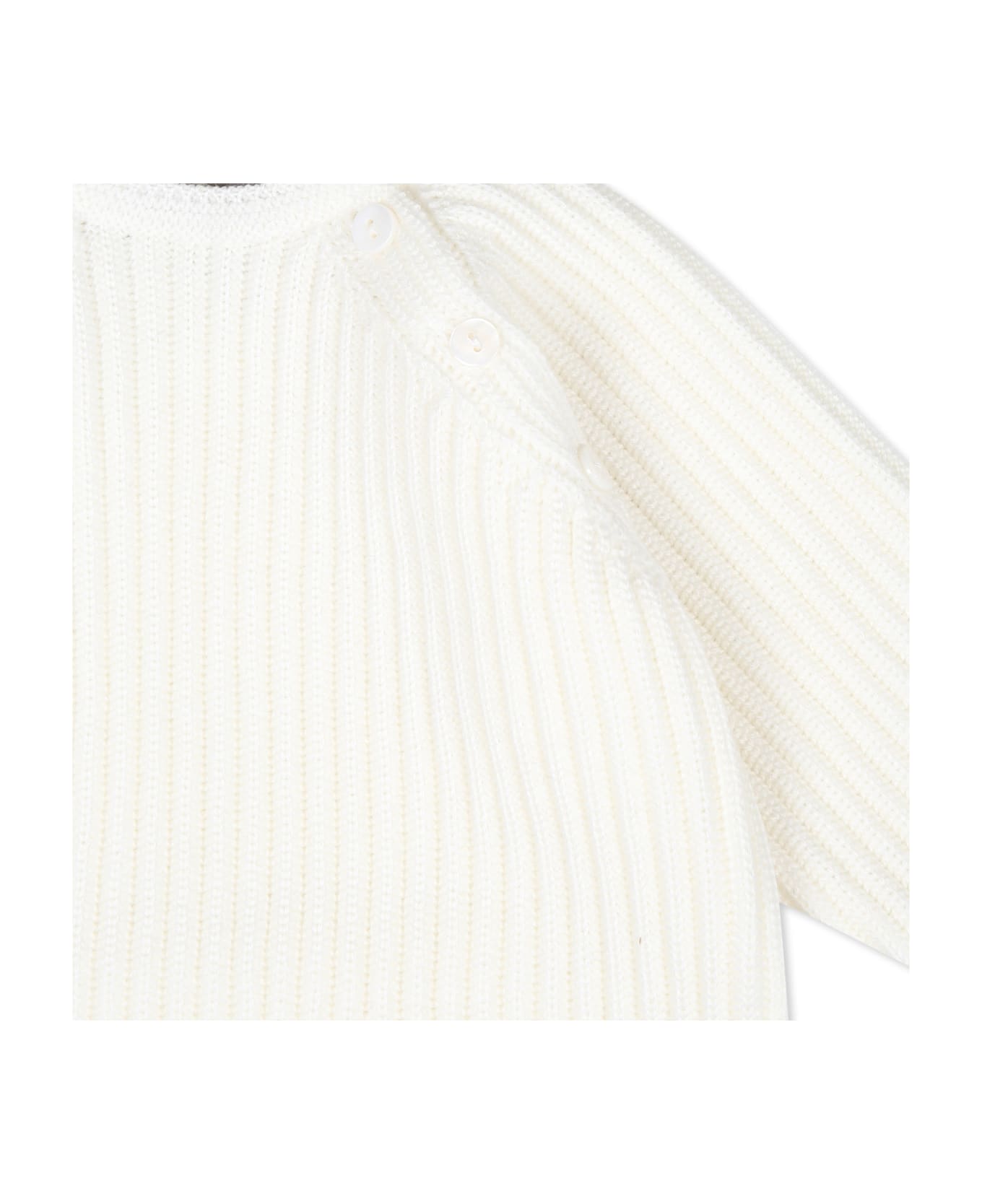 Little Bear Ivoiry Knit Suit For Baby - White