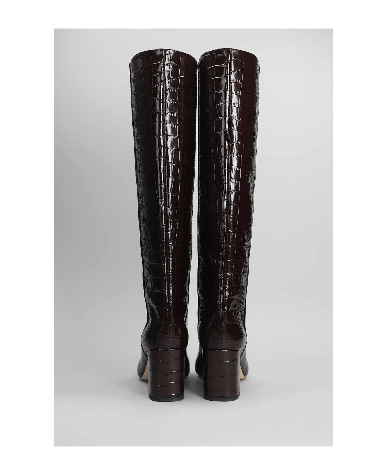 Paris Texas Anja Boot 70 High Heels Boots In Dark Brown Leather - dark brown