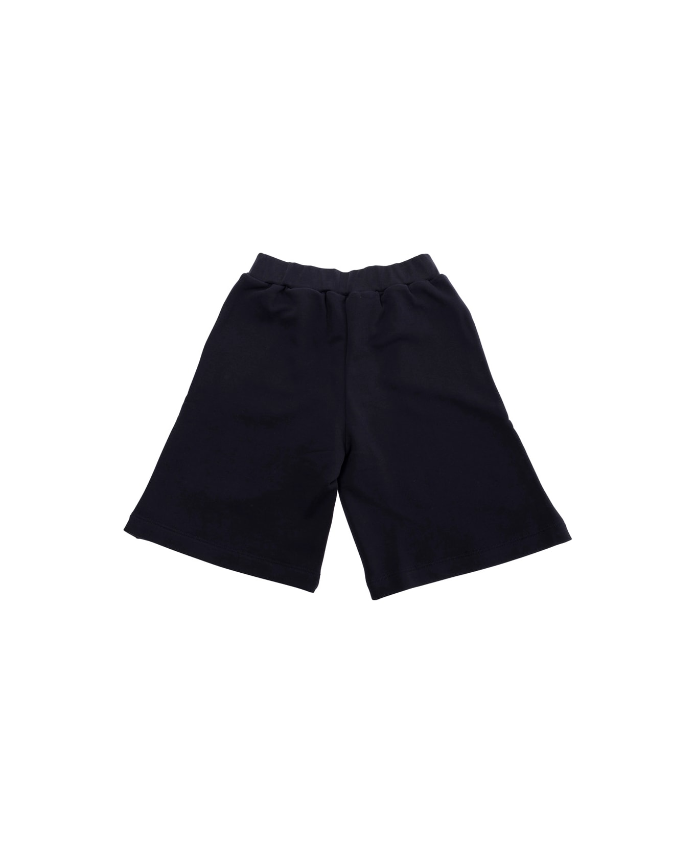 Marni Blue Shorts With Elastic Waist And Logo Lettering On The Front In Cotton Boy - Blu