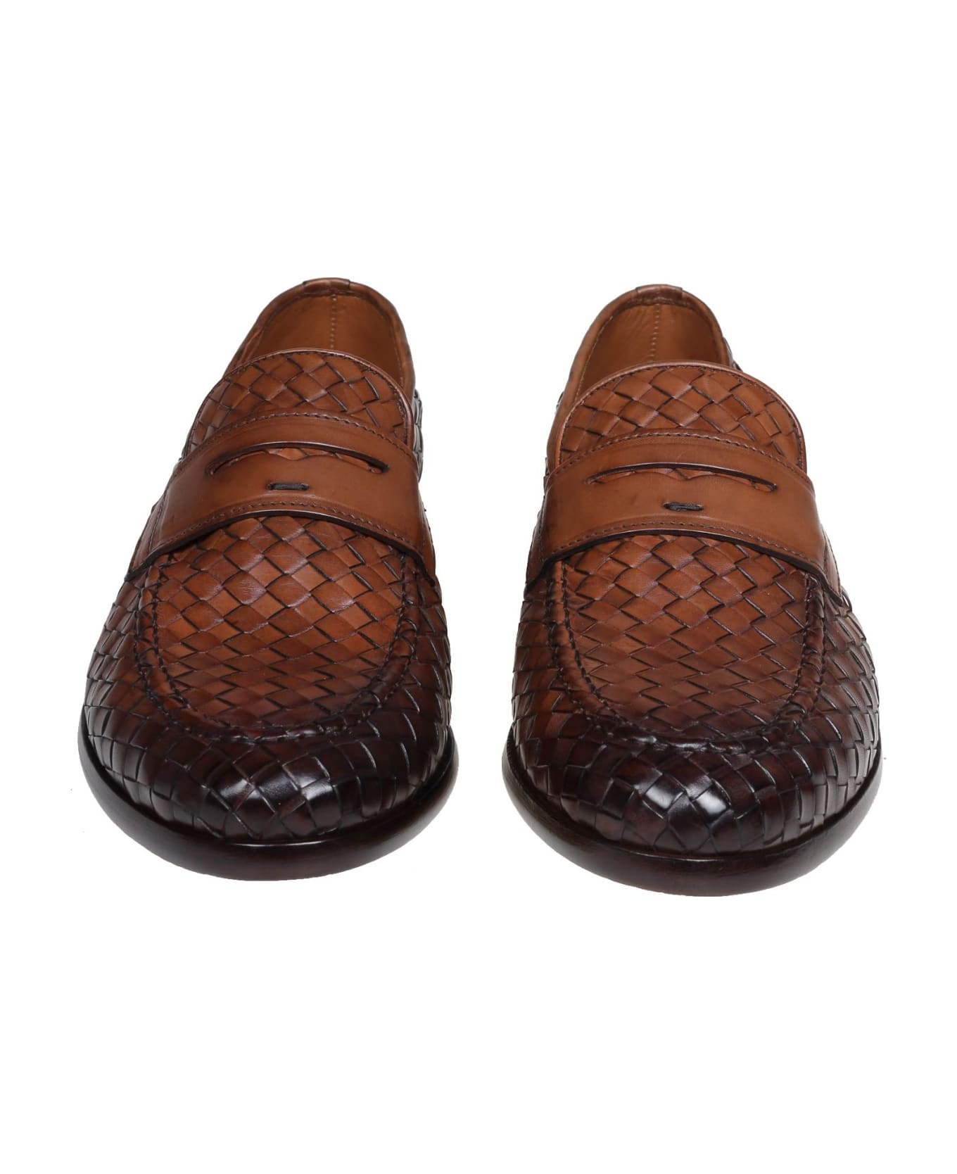 Doucal's Penny Loafer In Braided Leather Color - Leather