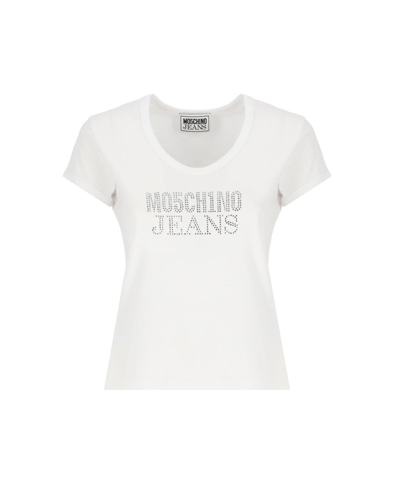 Moschino Jeans Logo-embellished Crewneck T-shirt - White Tシャツ