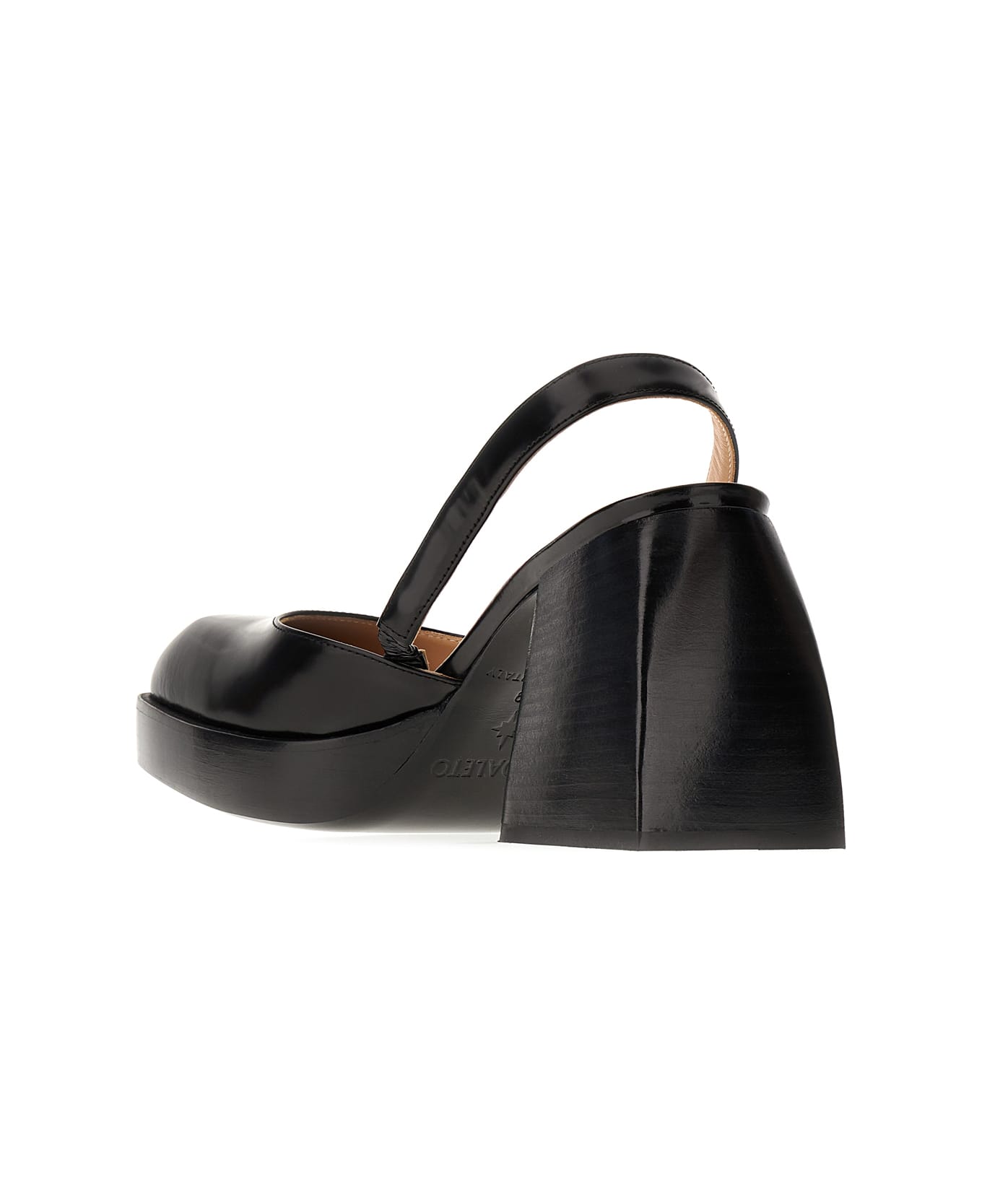 Nodaleto Black Leather Bulla Jones Pumps - BLACK GLASSED