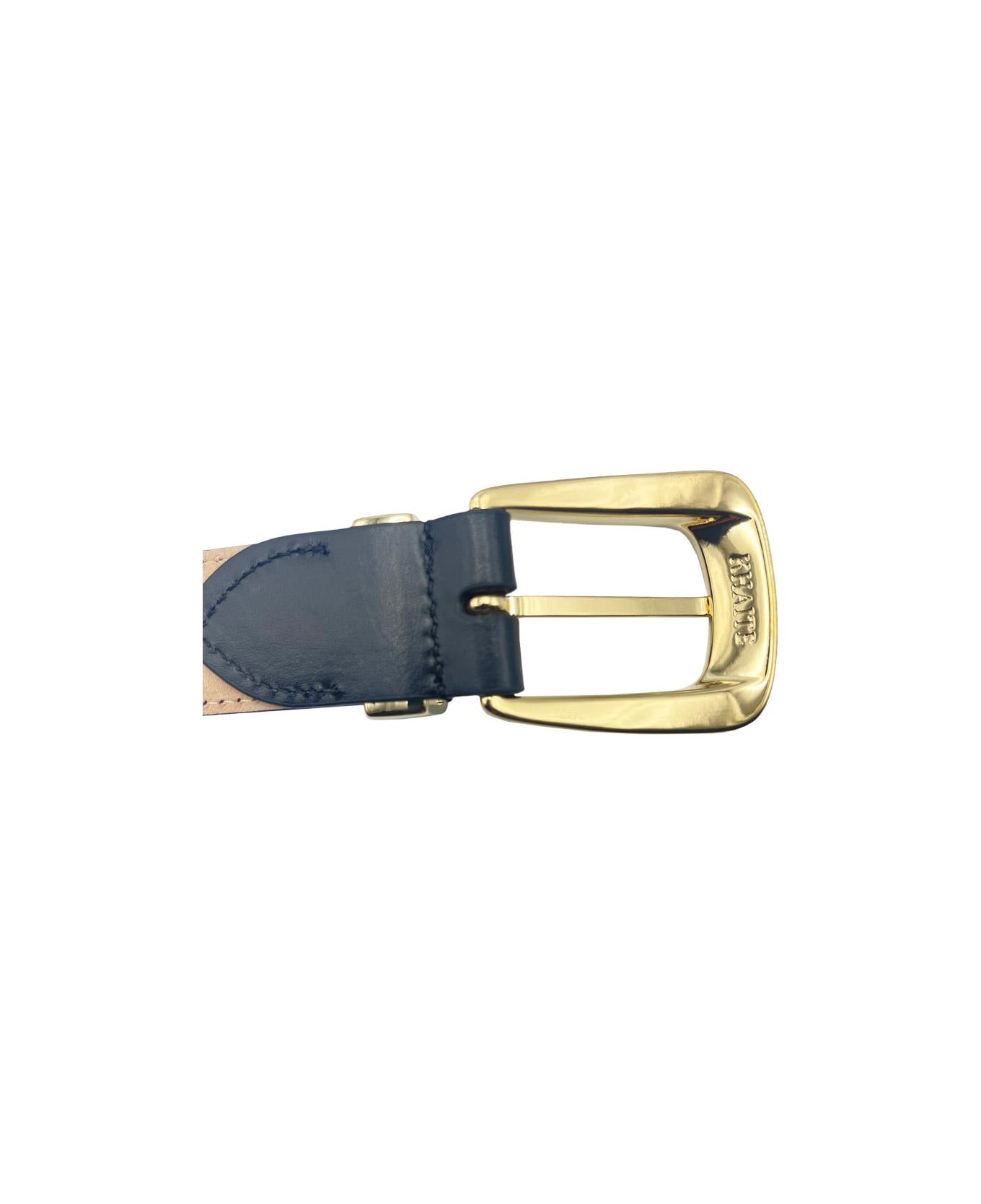Khaite Benny Belt With Stud Gold Buckle - Black Gold