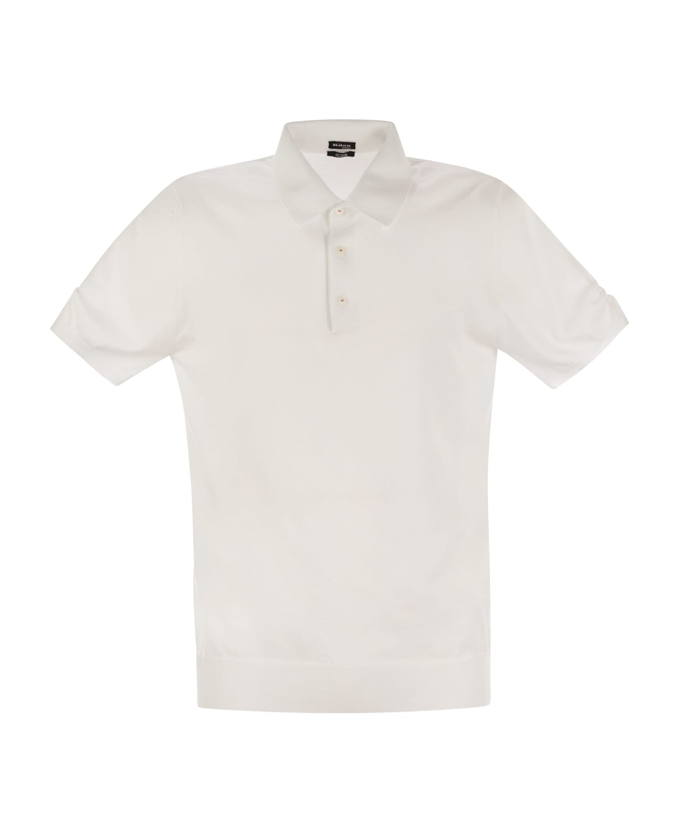 Kiton Short-sleeved Cotton Polo Shirt - White
