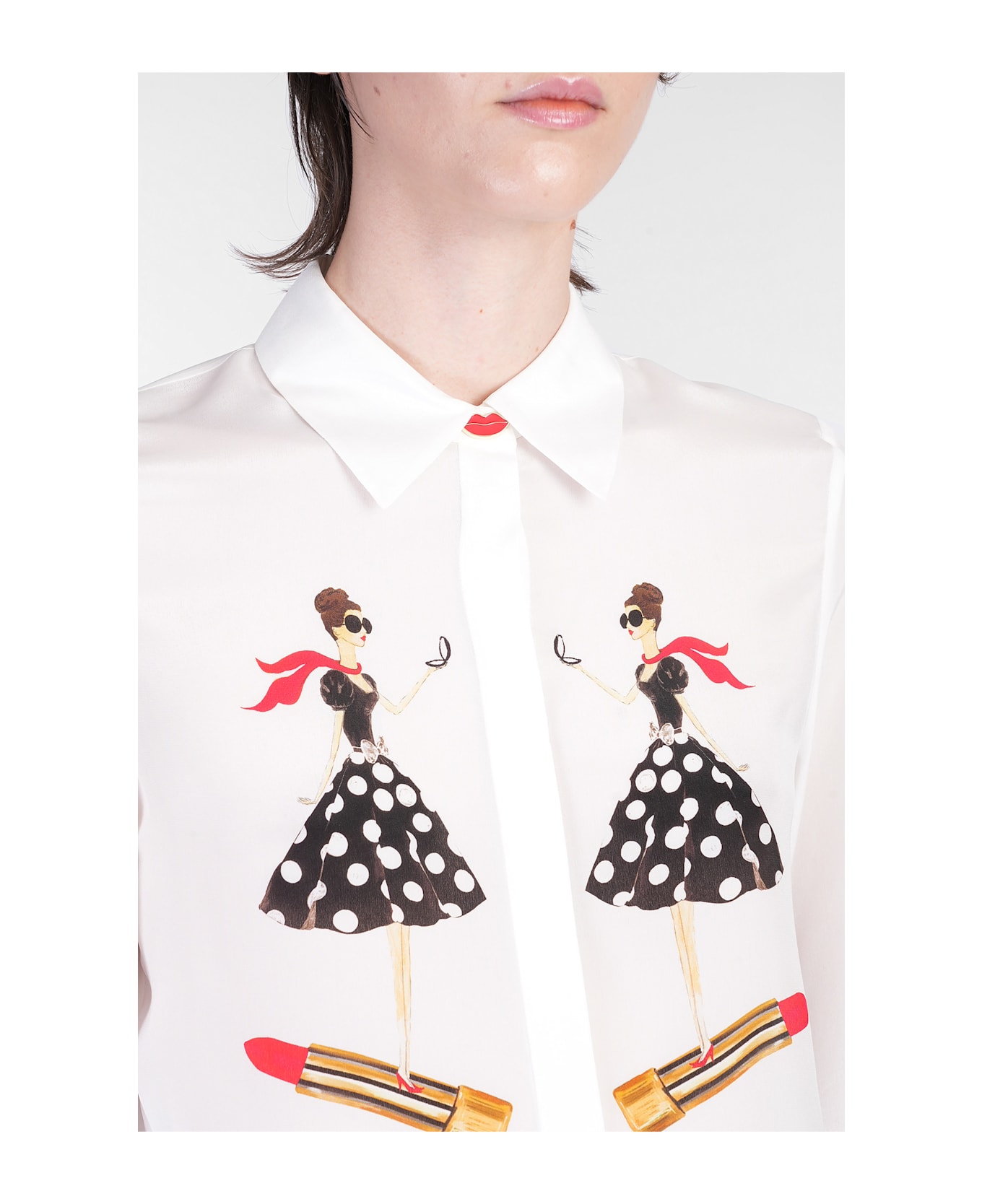 Alice + Olivia Willa Shirt In White Silk - white