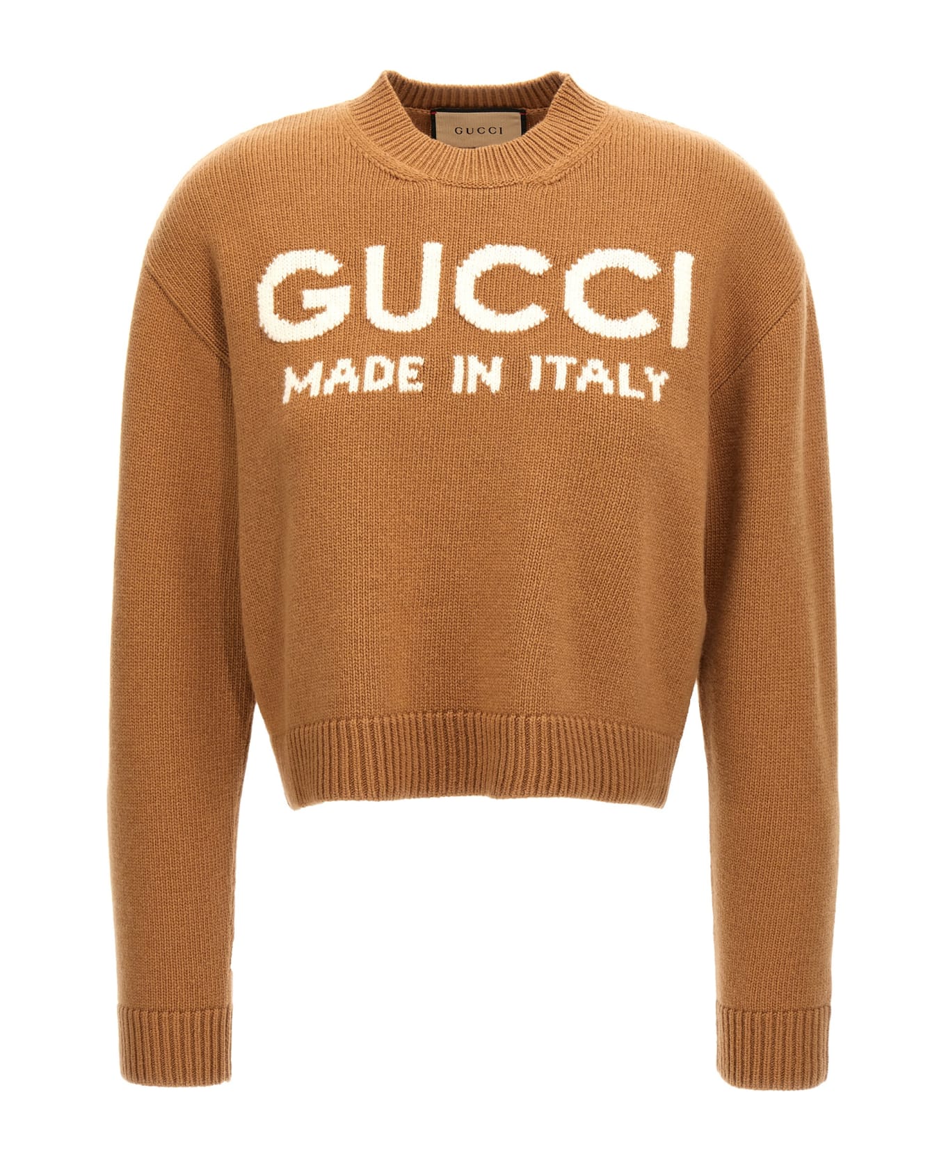 Gucci Jacquard Logo Sweater - Beige