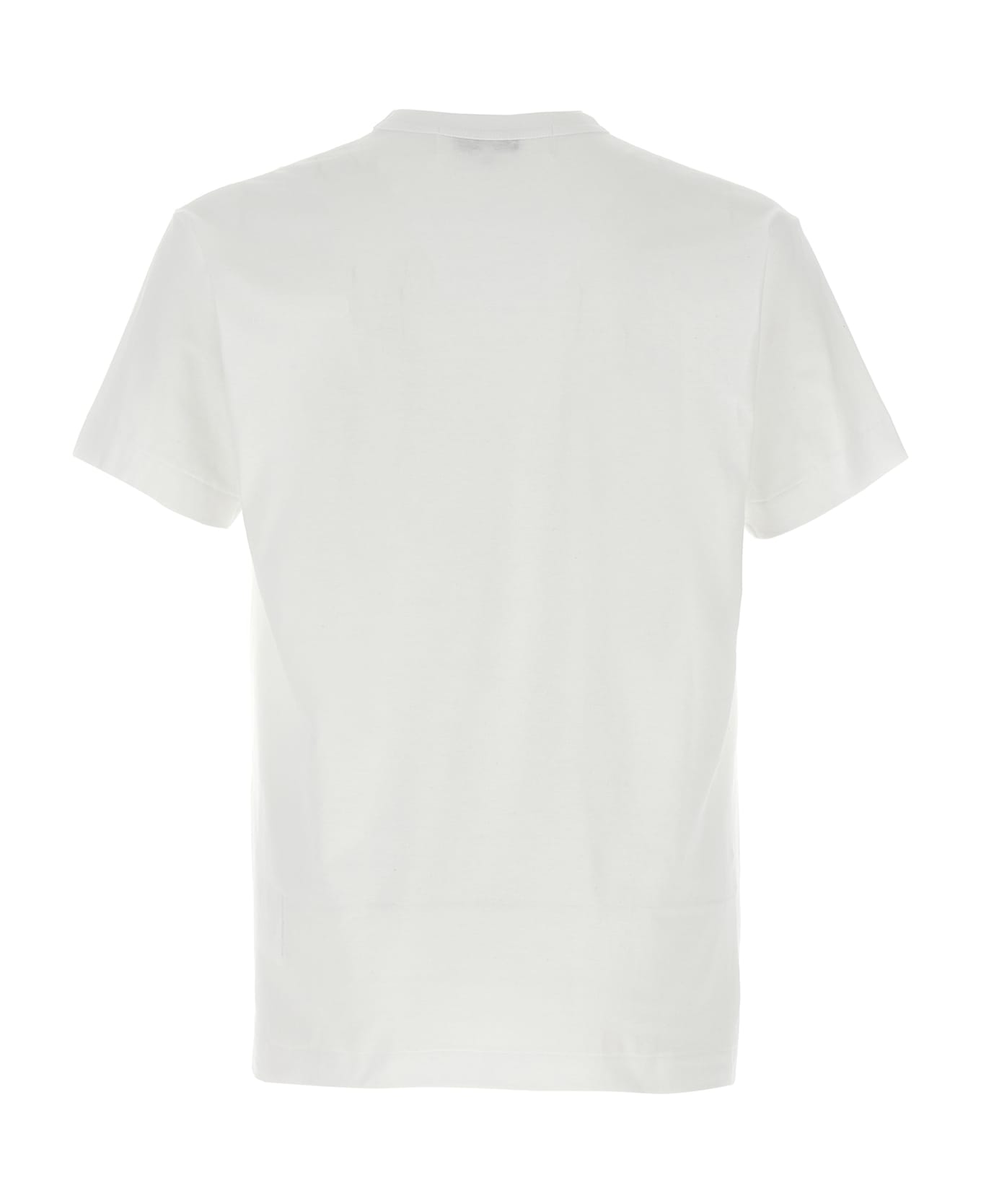Comme des Garçons Play Printed T-shirt And Logo Patch - Red