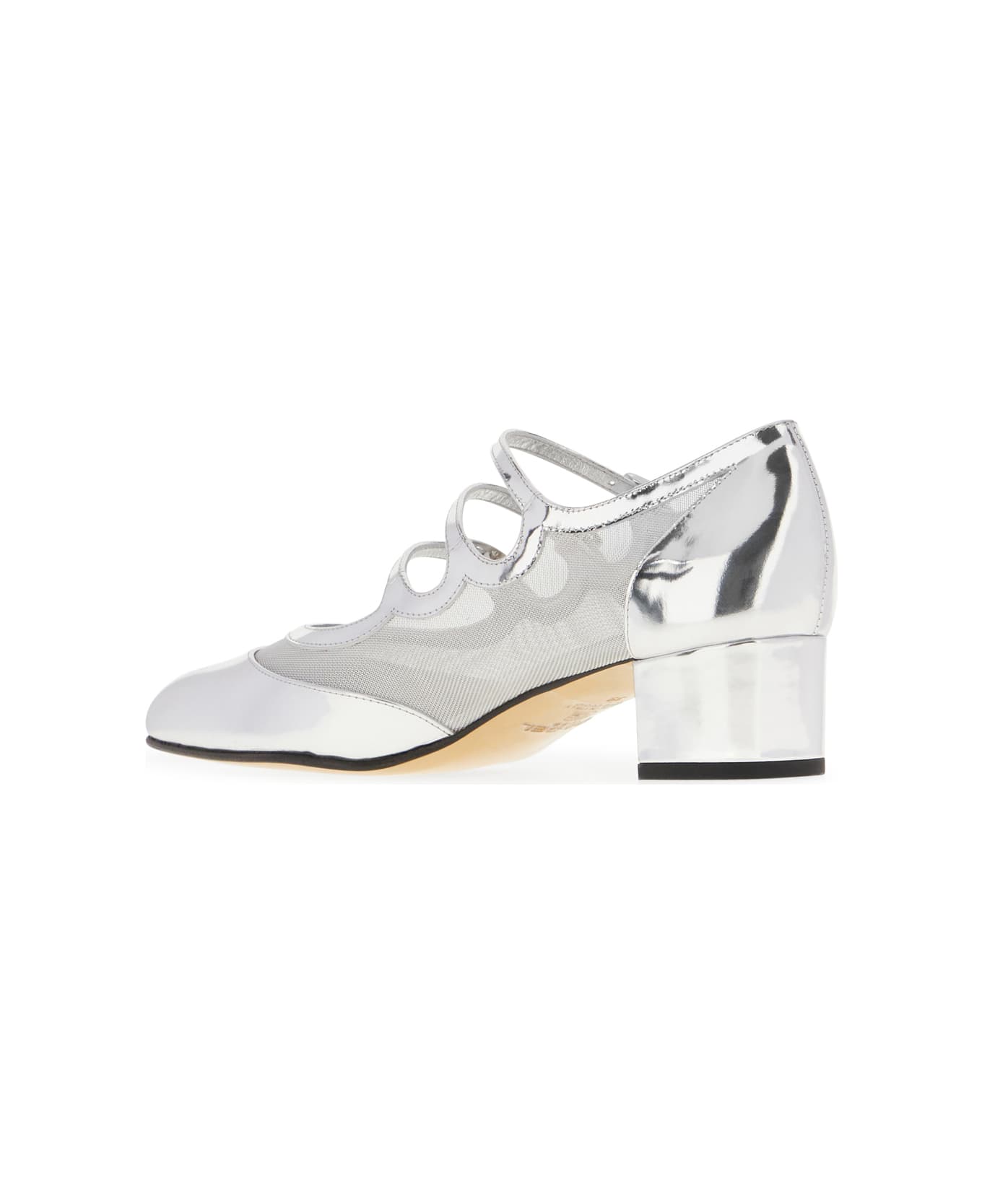 Carel Silver Leather And Mesh Knight Pumps - SILVER