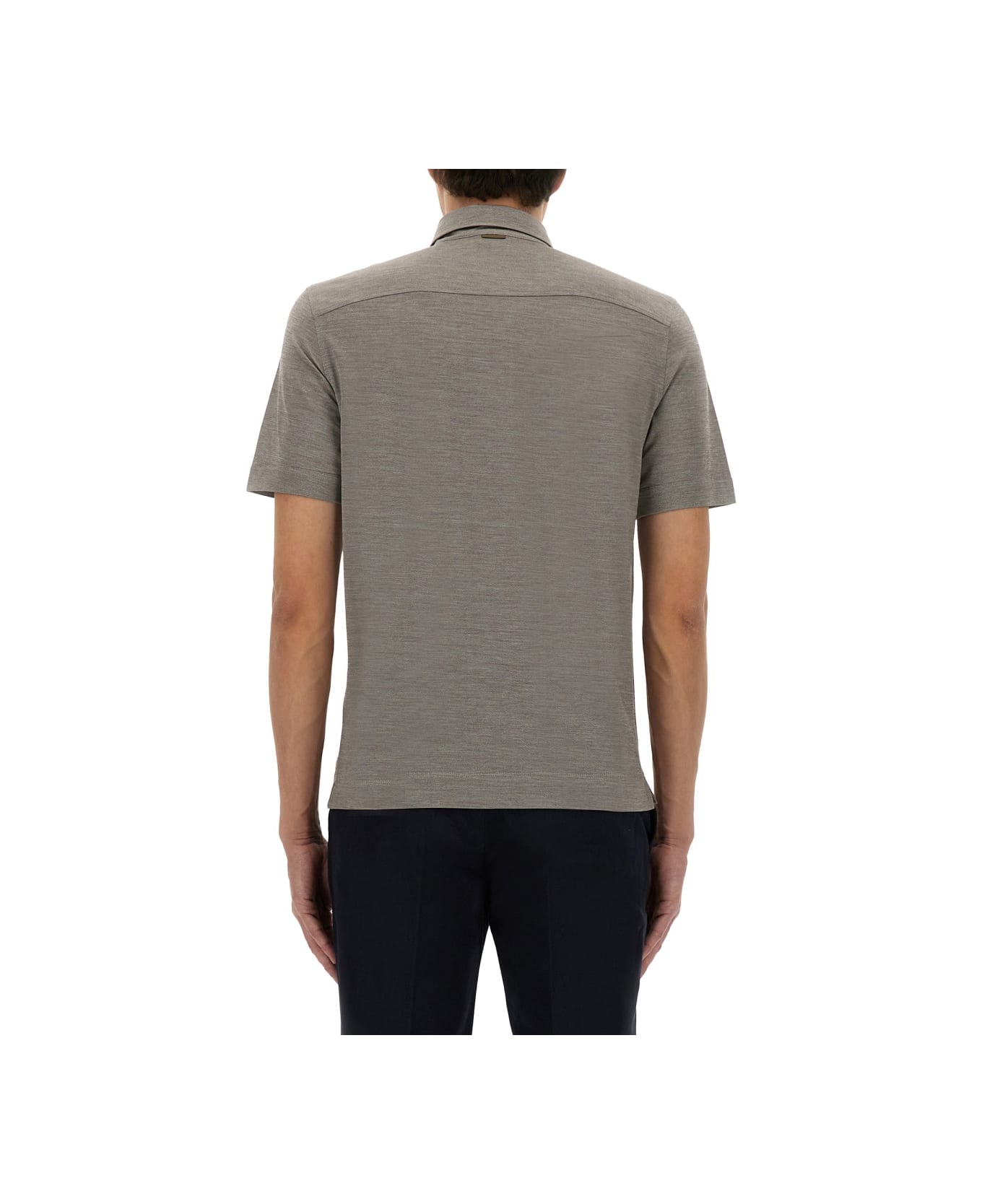 Zegna Lightweight Short Sleeved Polo Shirt - GREY